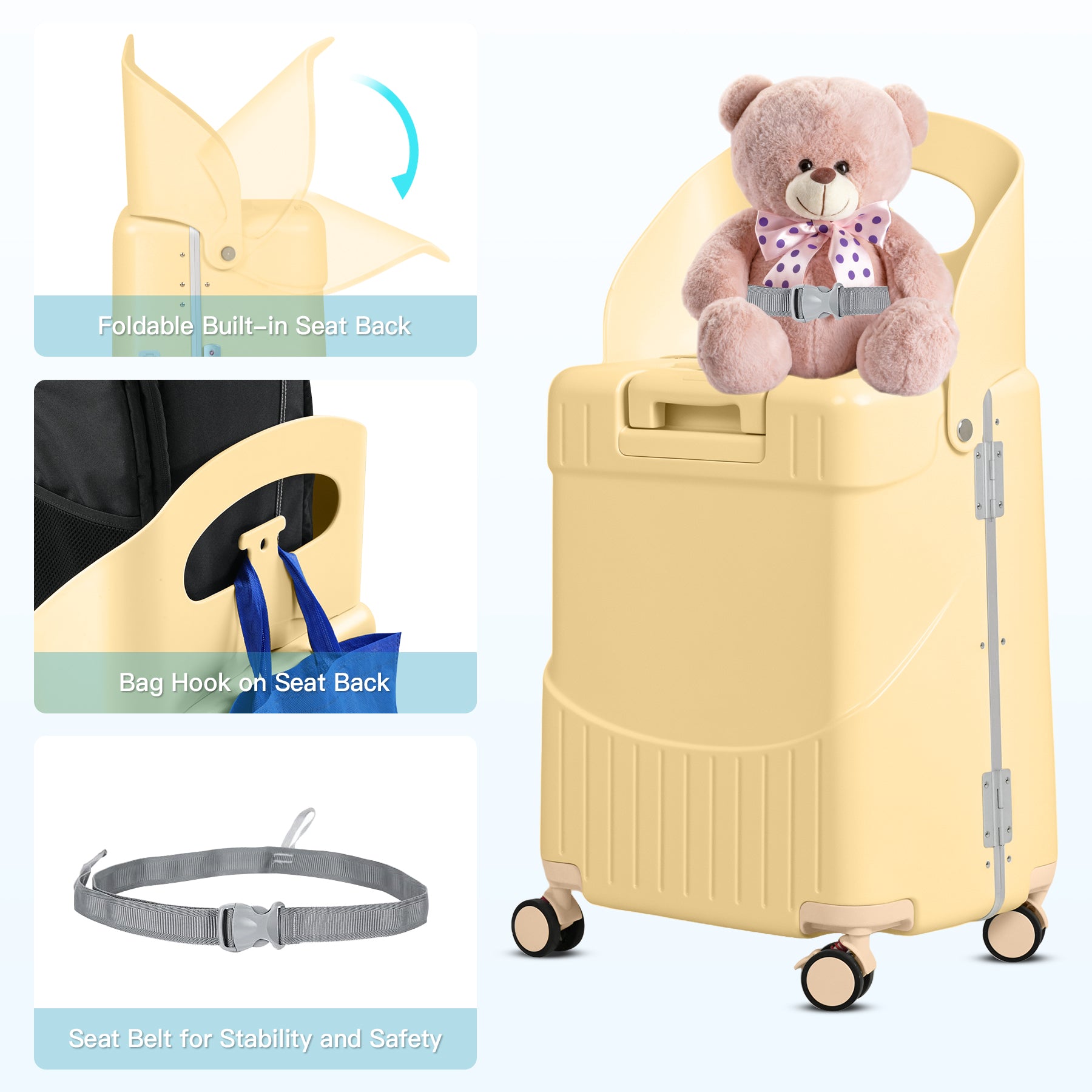 Advwin Carry On Luggage with Seat For Kids