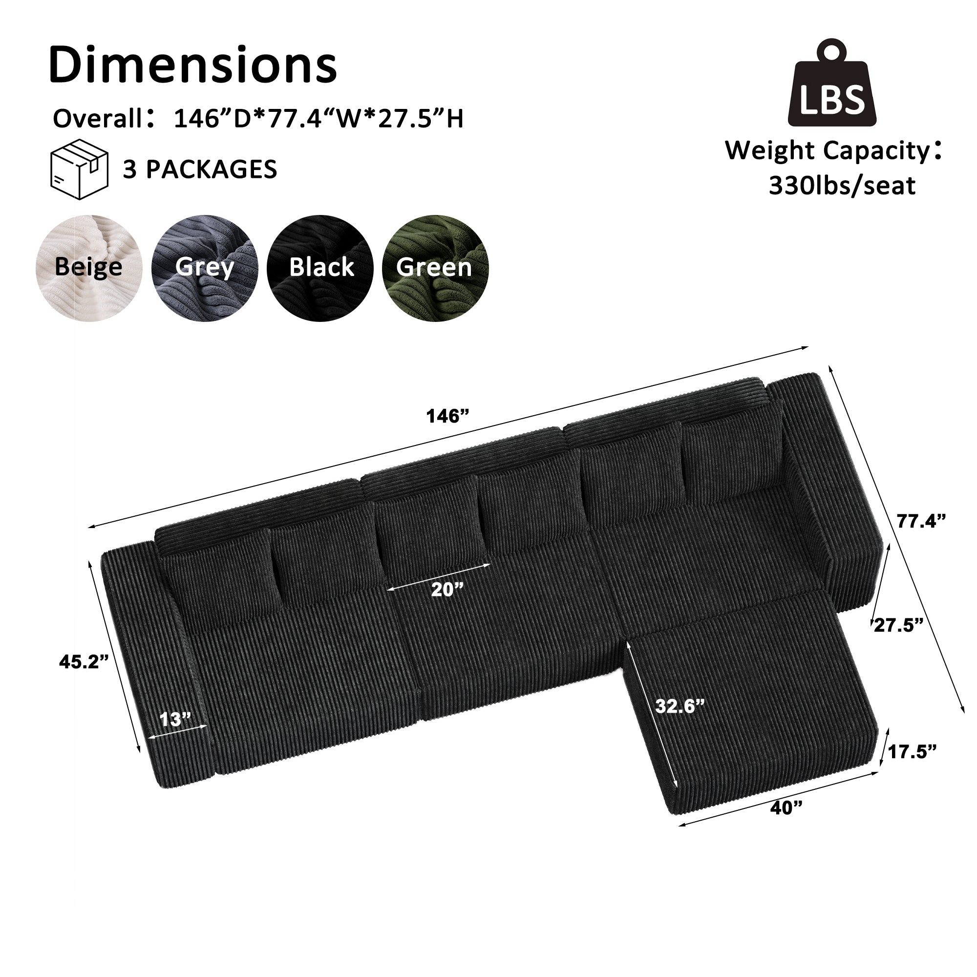Advwin Boneless Cloud Modern Oversized Modular Sectional Sofa
