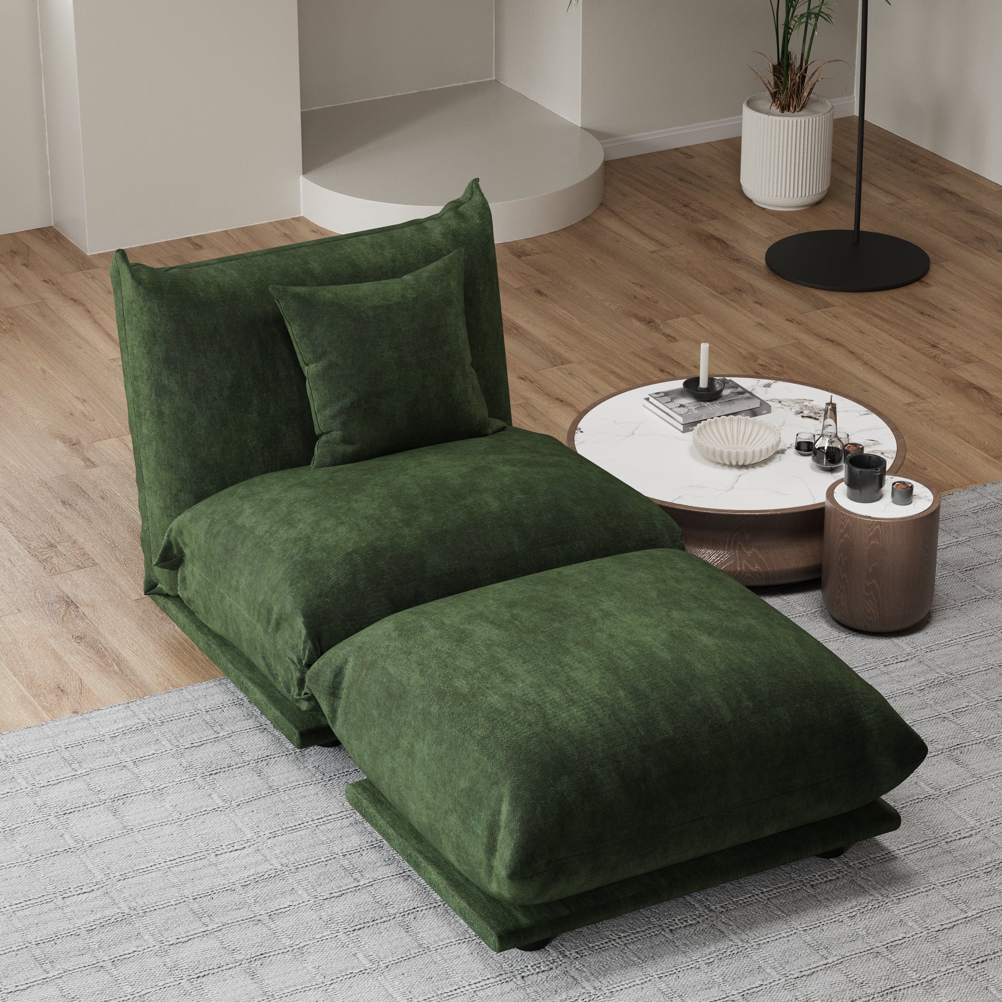 Advwin Modern Minimalist Chenille Modular Sectional Sofa