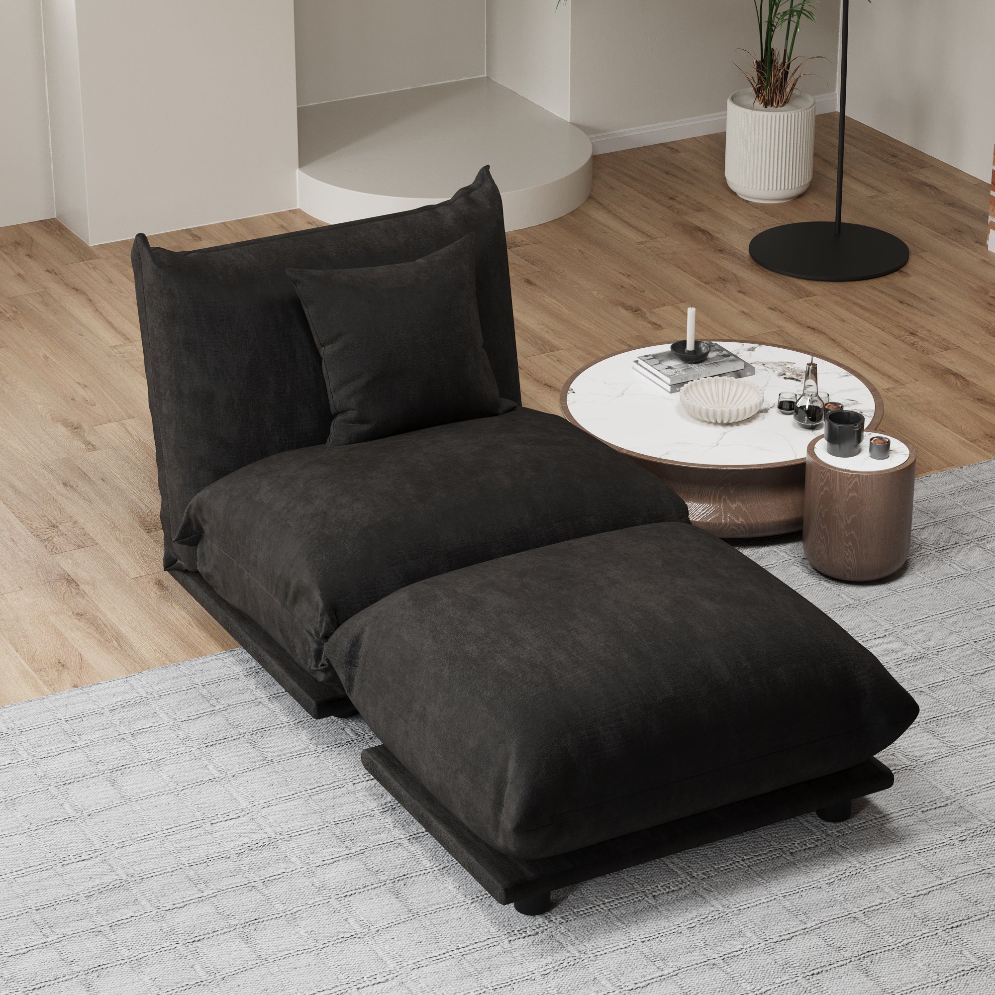 Advwin Modern Minimalist Chenille Modular Sectional Sofa