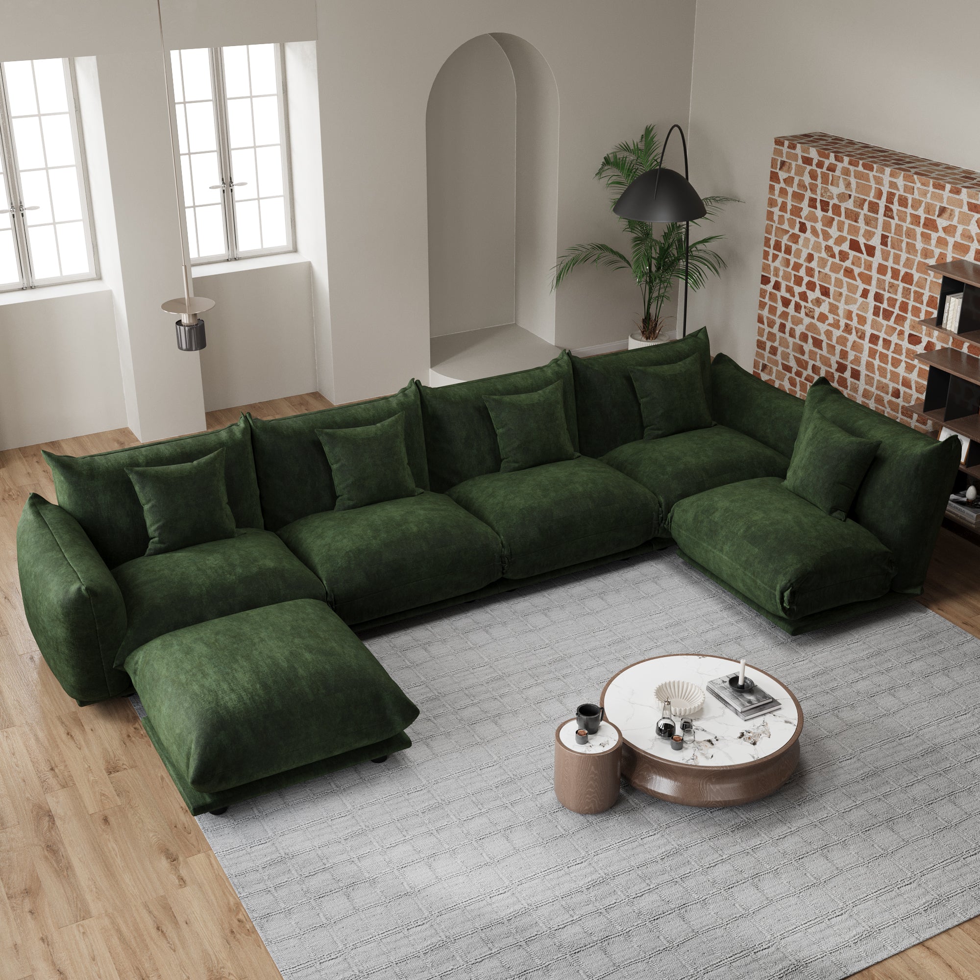 Advwin Modern Minimalist Chenille Modular Sectional Sofa