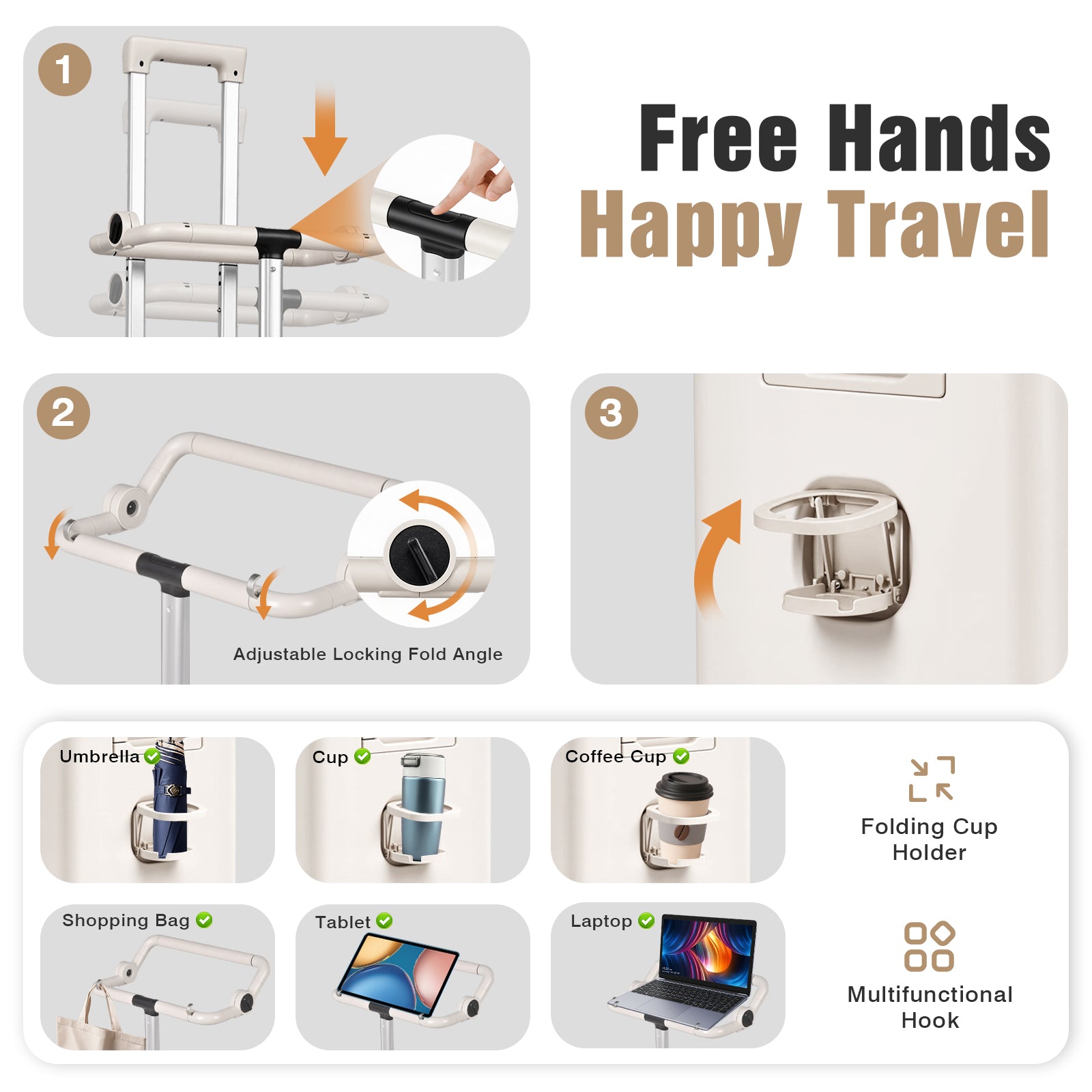 Advwin 20" Ride On Luggage with Adjustable Seat