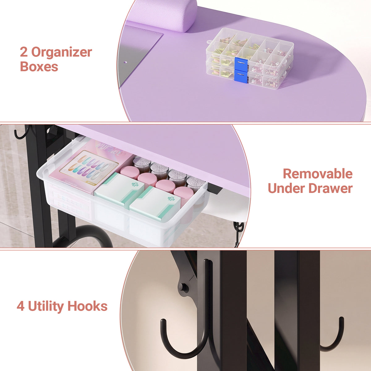 Advwin Portable Manicure Desk for Home & Travel