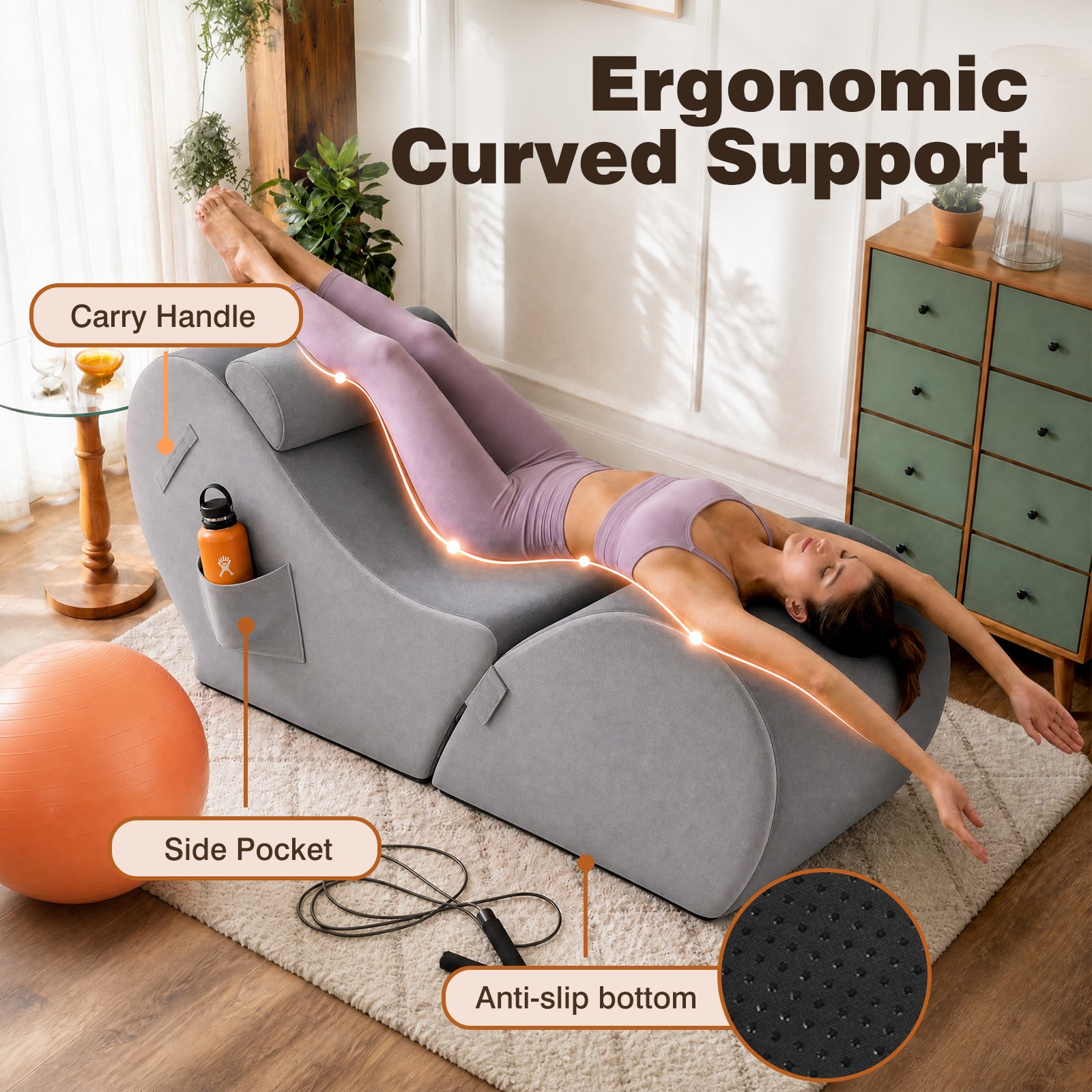 Advwin Convertible Yoga Chaise Lounge for Adults