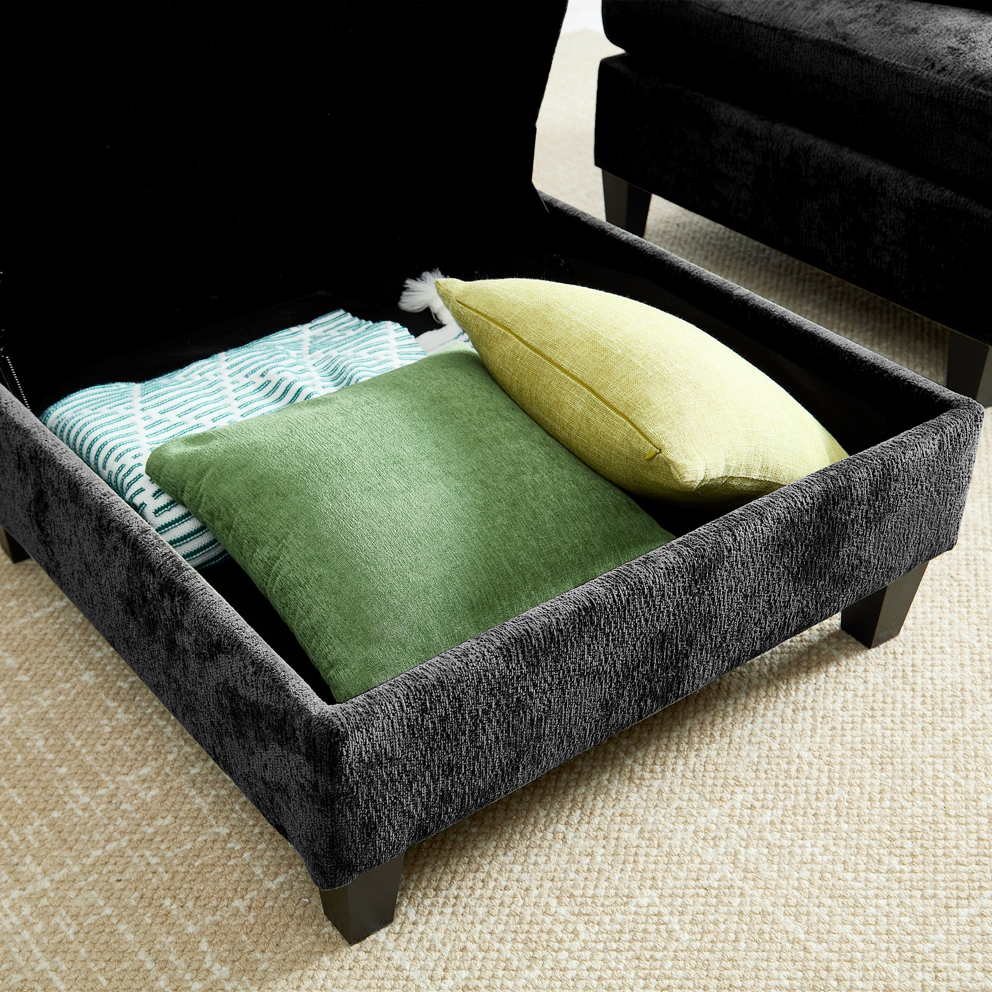 Advwin Oversized Sectional Sofa with Storage Ottoman