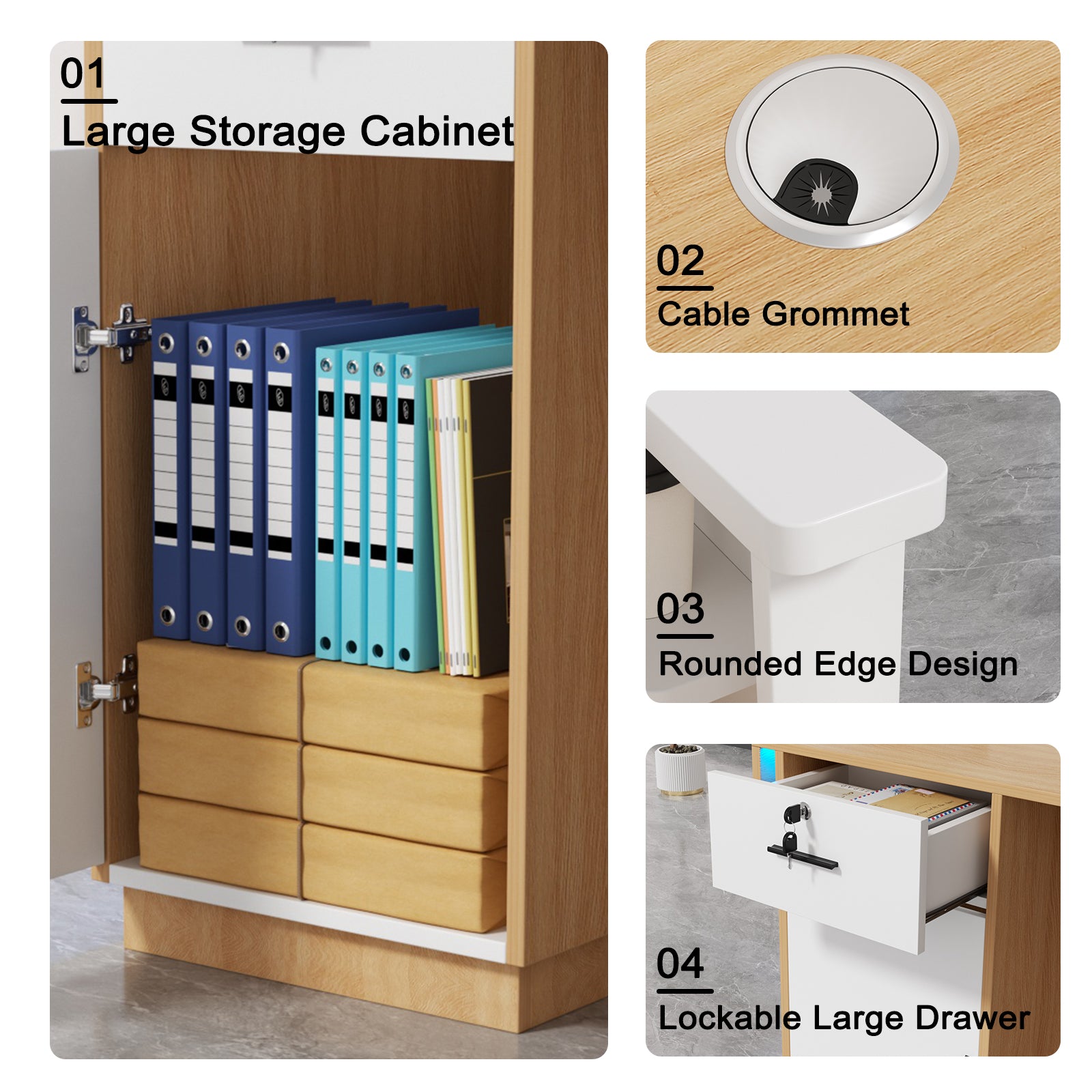 Advwin Modern Reception Desk with LED