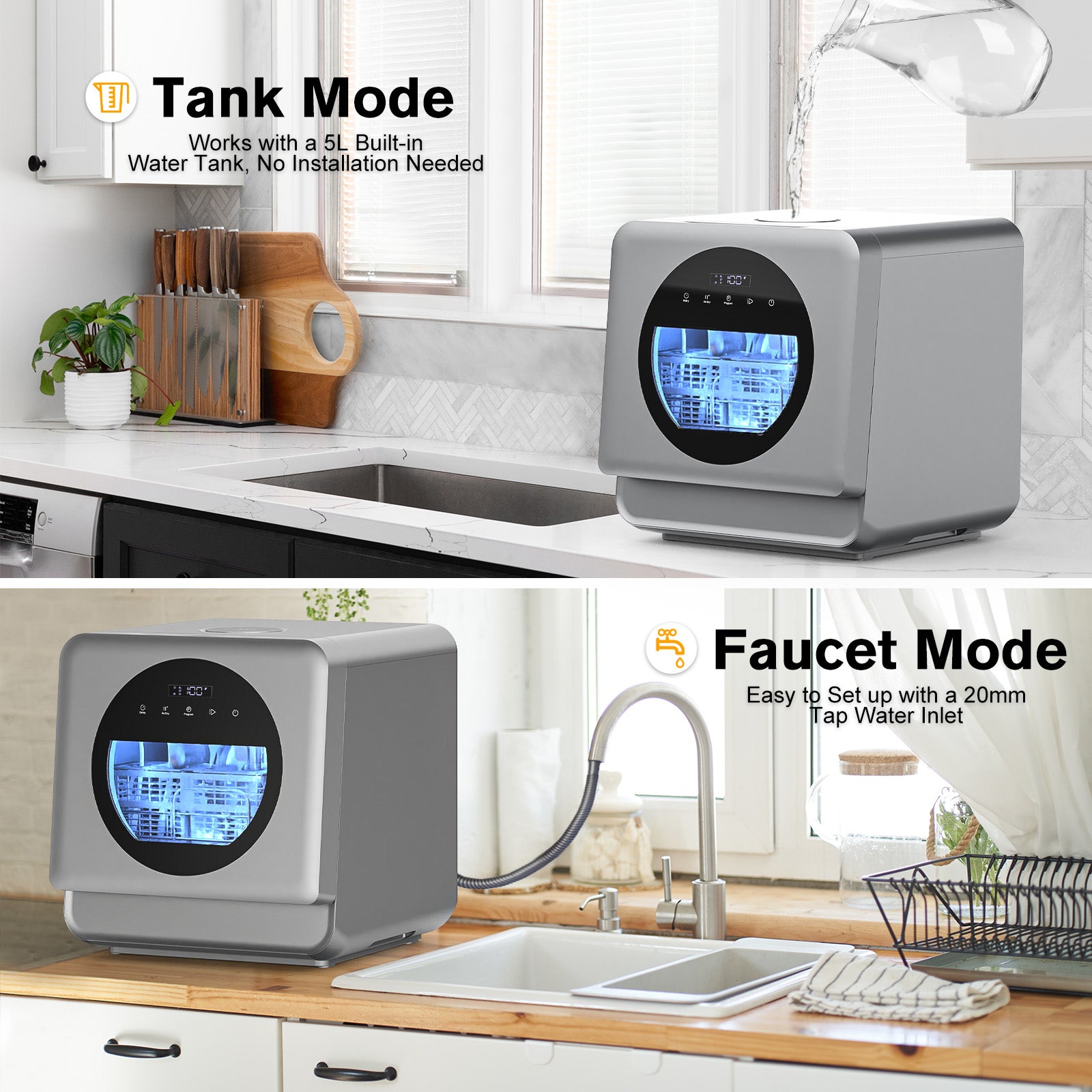 Advwin Portable Countertop Dishwasher 5L