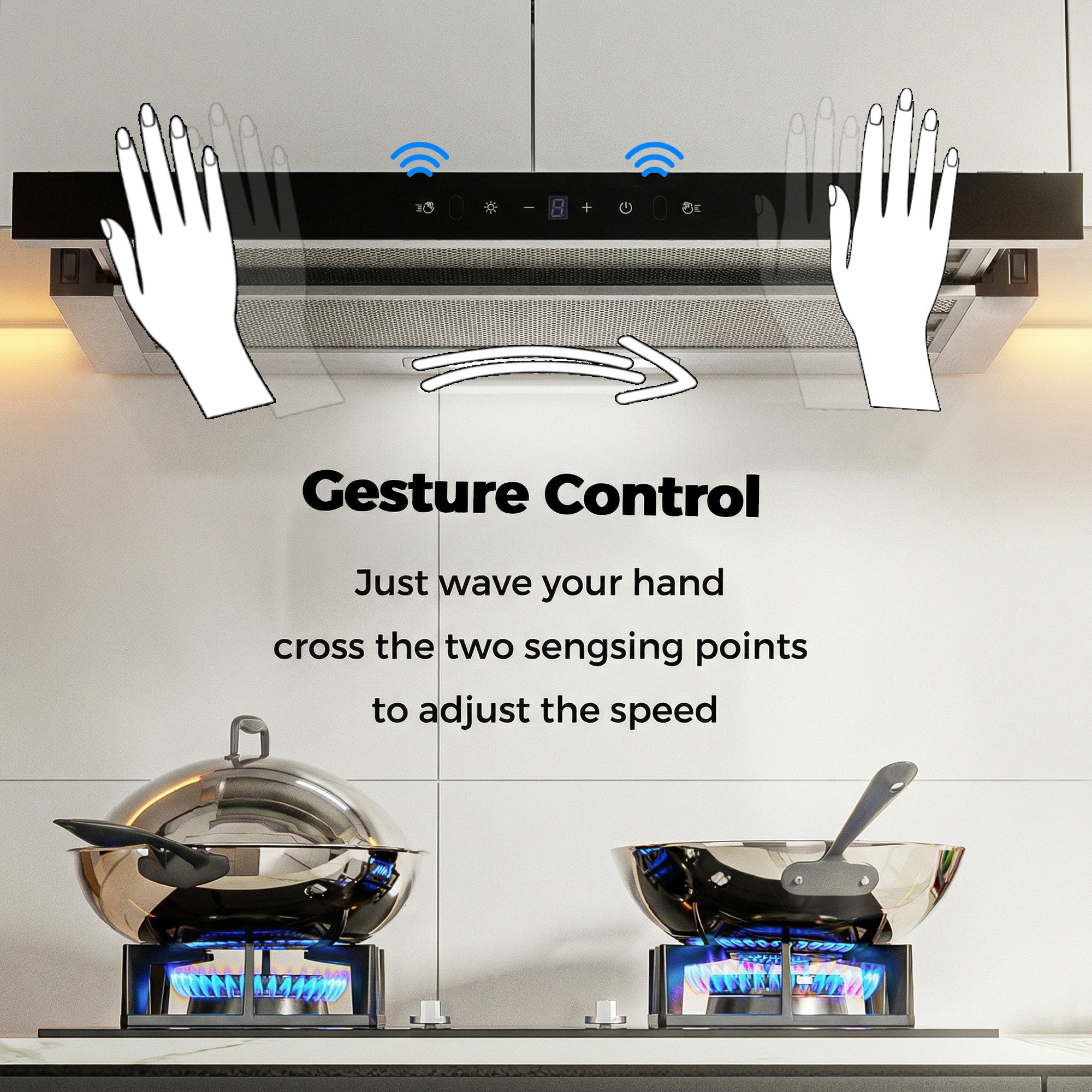 Advwin 30 Inch Range Hood w/ Hidden Pull-out Panel