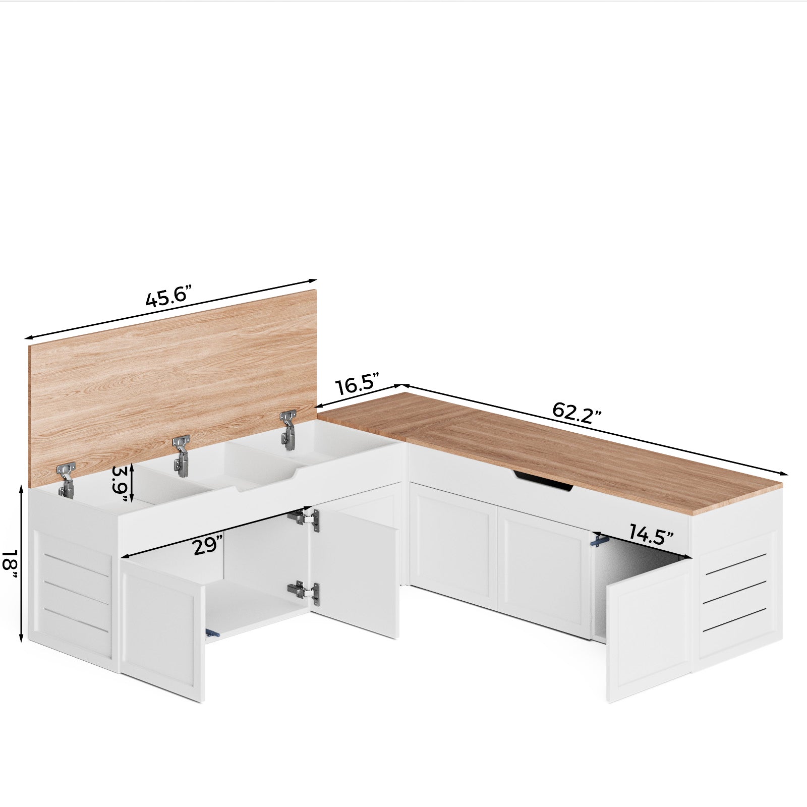 Advwin L-Shaped Corner Storage Bench