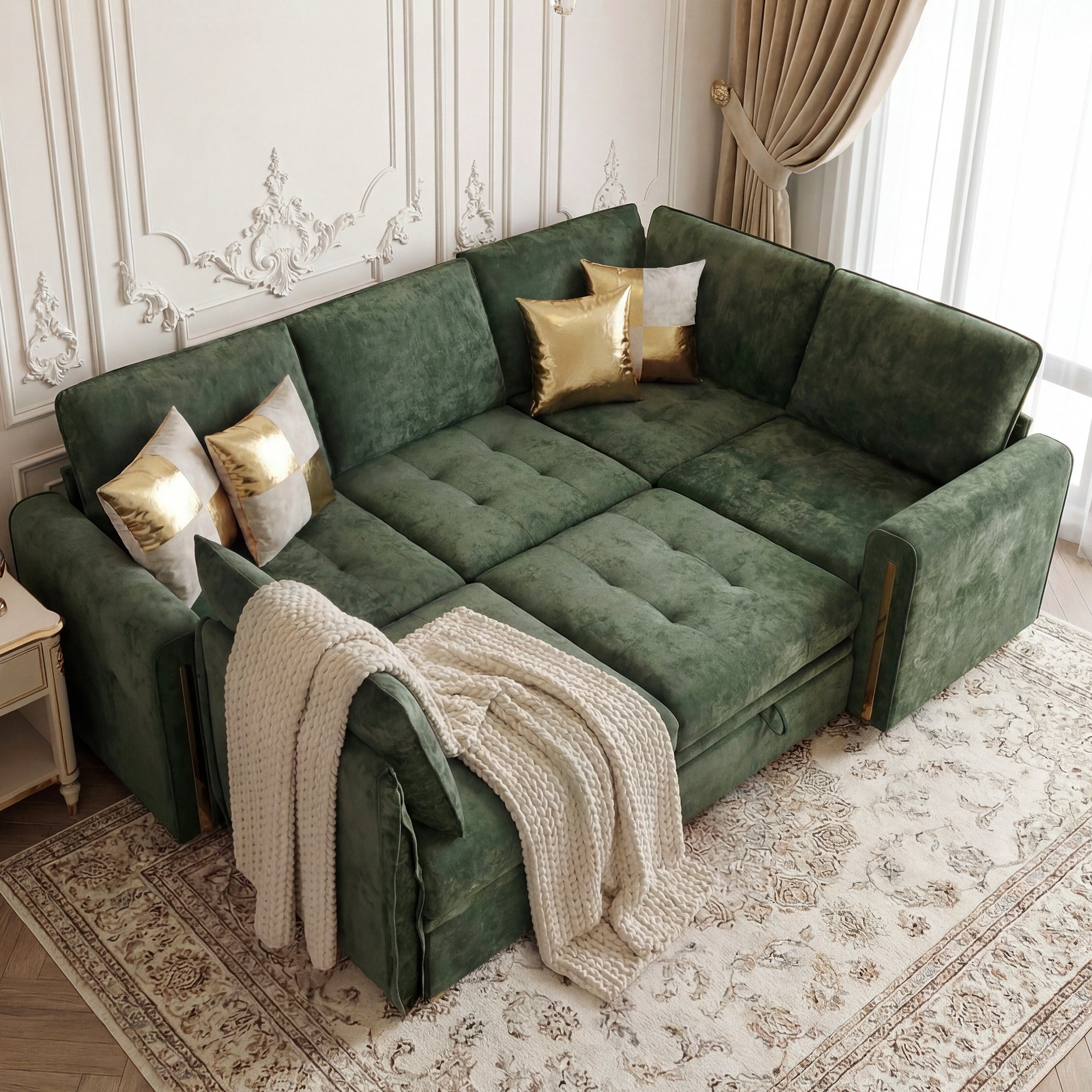 Advwin Oversized Modular Chenille Sofa with Storage