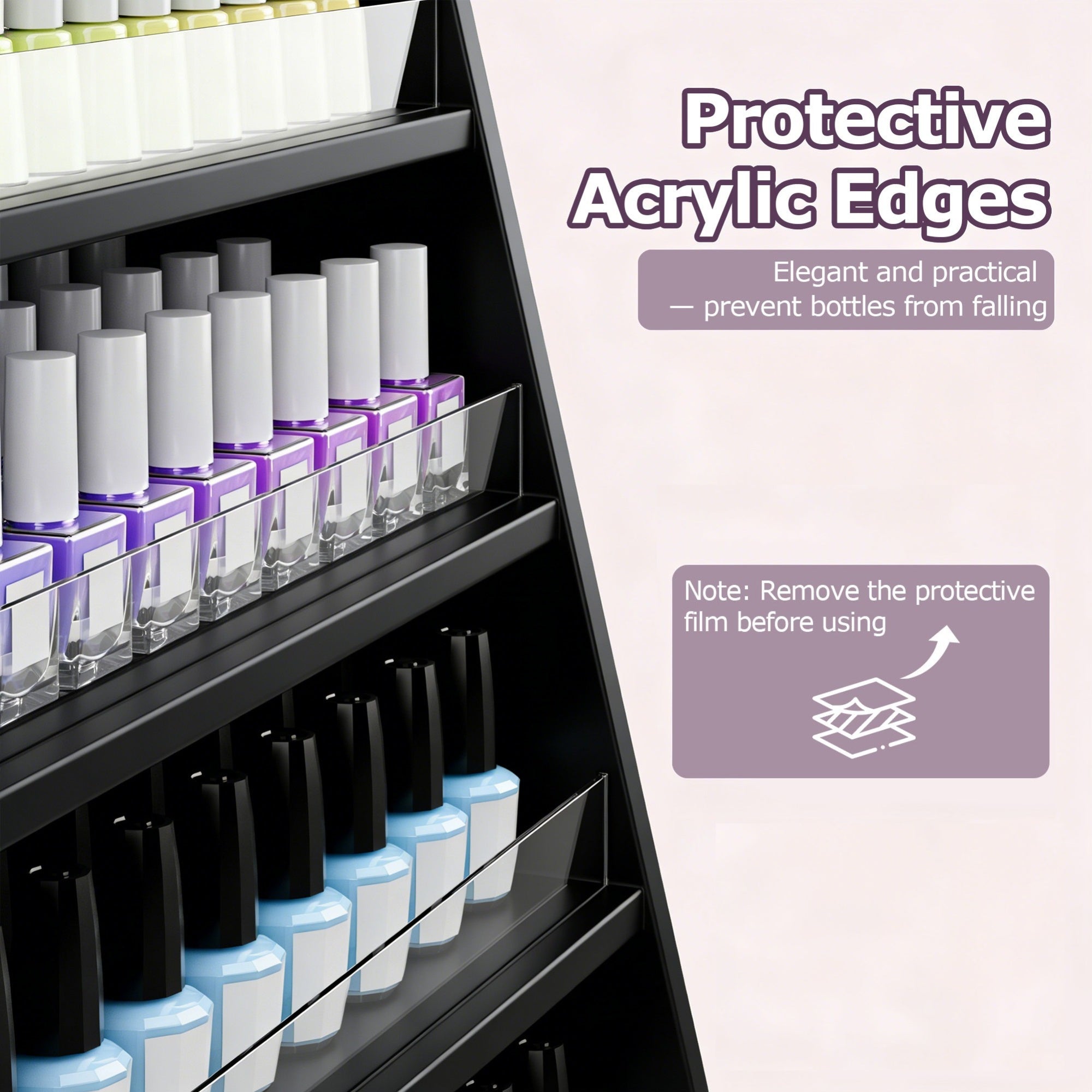 Advwin Nail Polish Rack with 2 Drawers