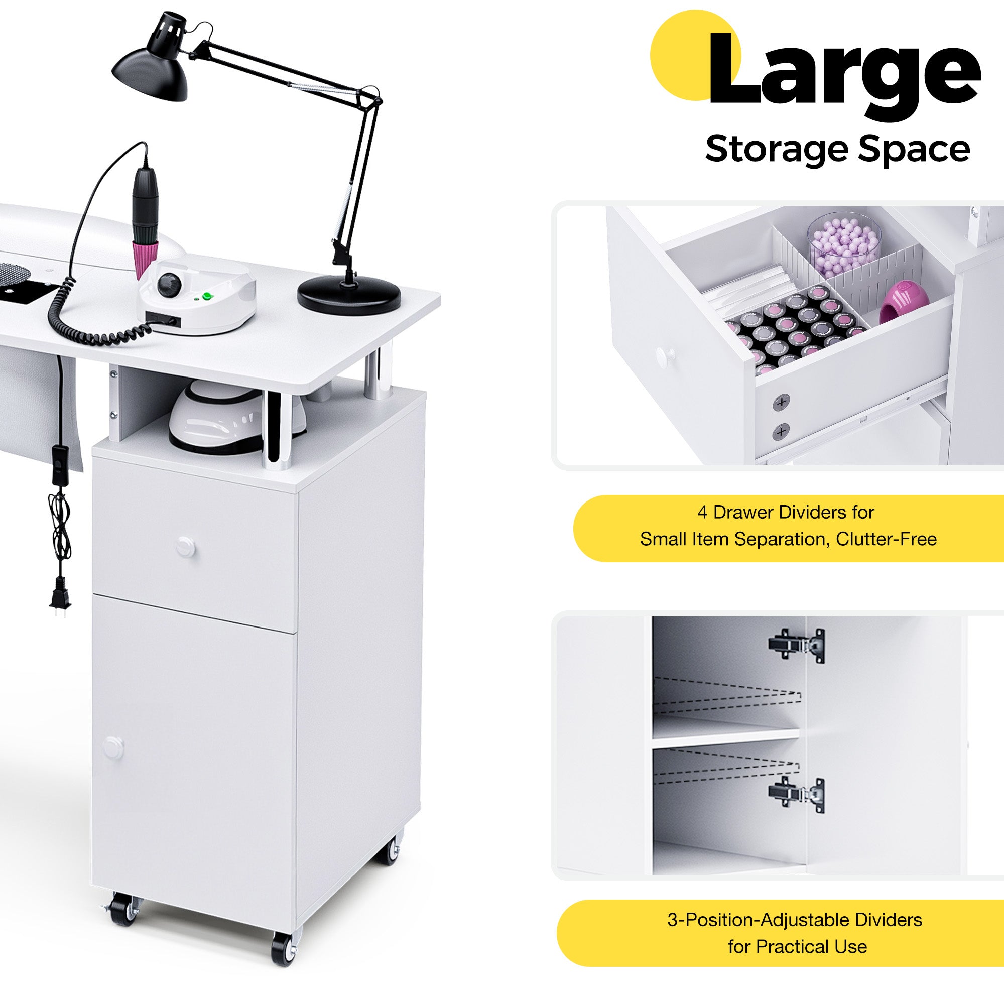 Nail Desk with Drawers