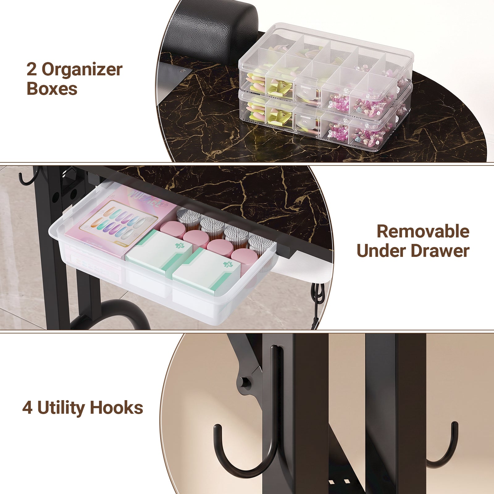 Advwin Portable Manicure Desk for Home & Travel