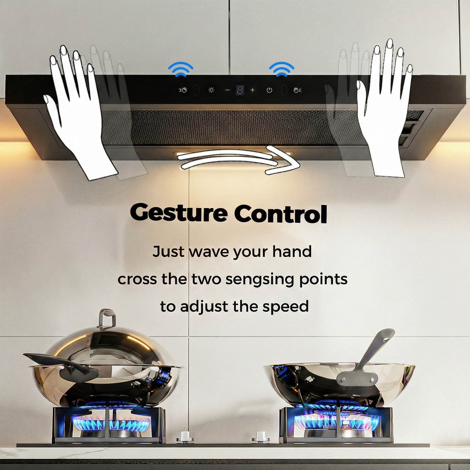 Advwin 30 Inch Range Hood w/ Hidden Pull-out Panel