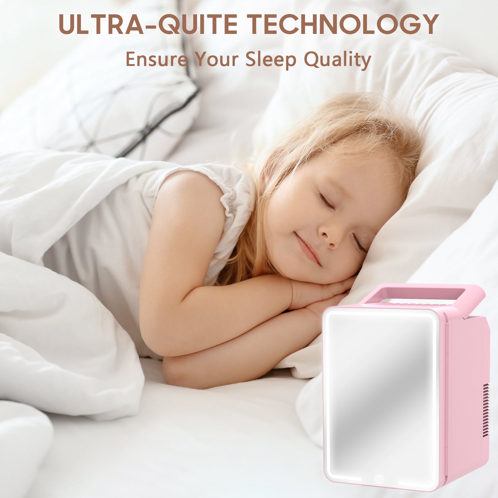 Advwin 12L Mini Fridge with LED Light Mirror