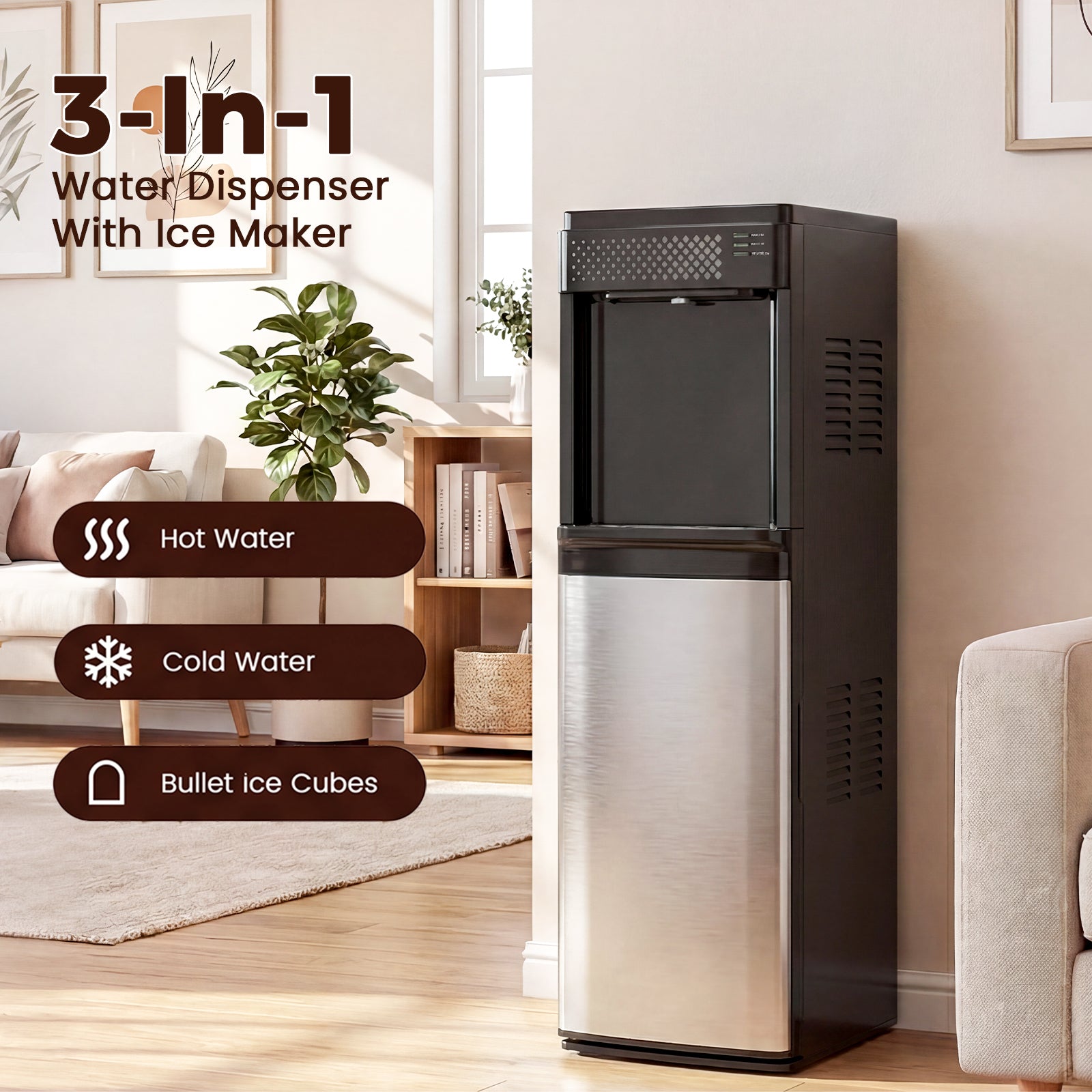 Advwin 3-in-1 Water Cooler Dispenser w/ Ice Maker