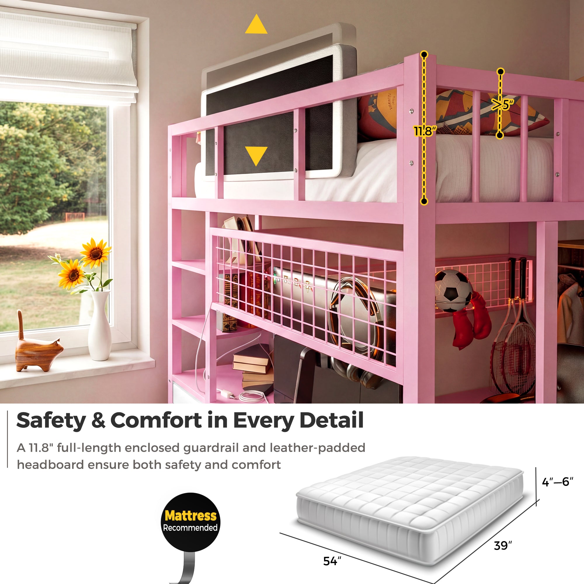 Advwin Loft Bed with Desk and Stairs (Low Stock)