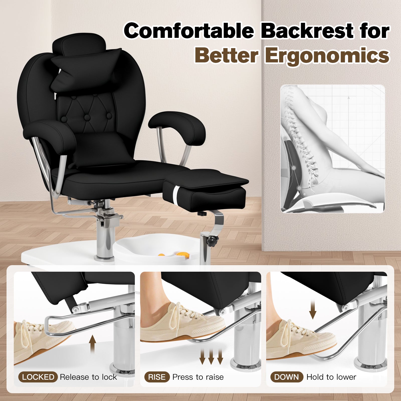 Advwin Pedicure Chair with Adjustable Height