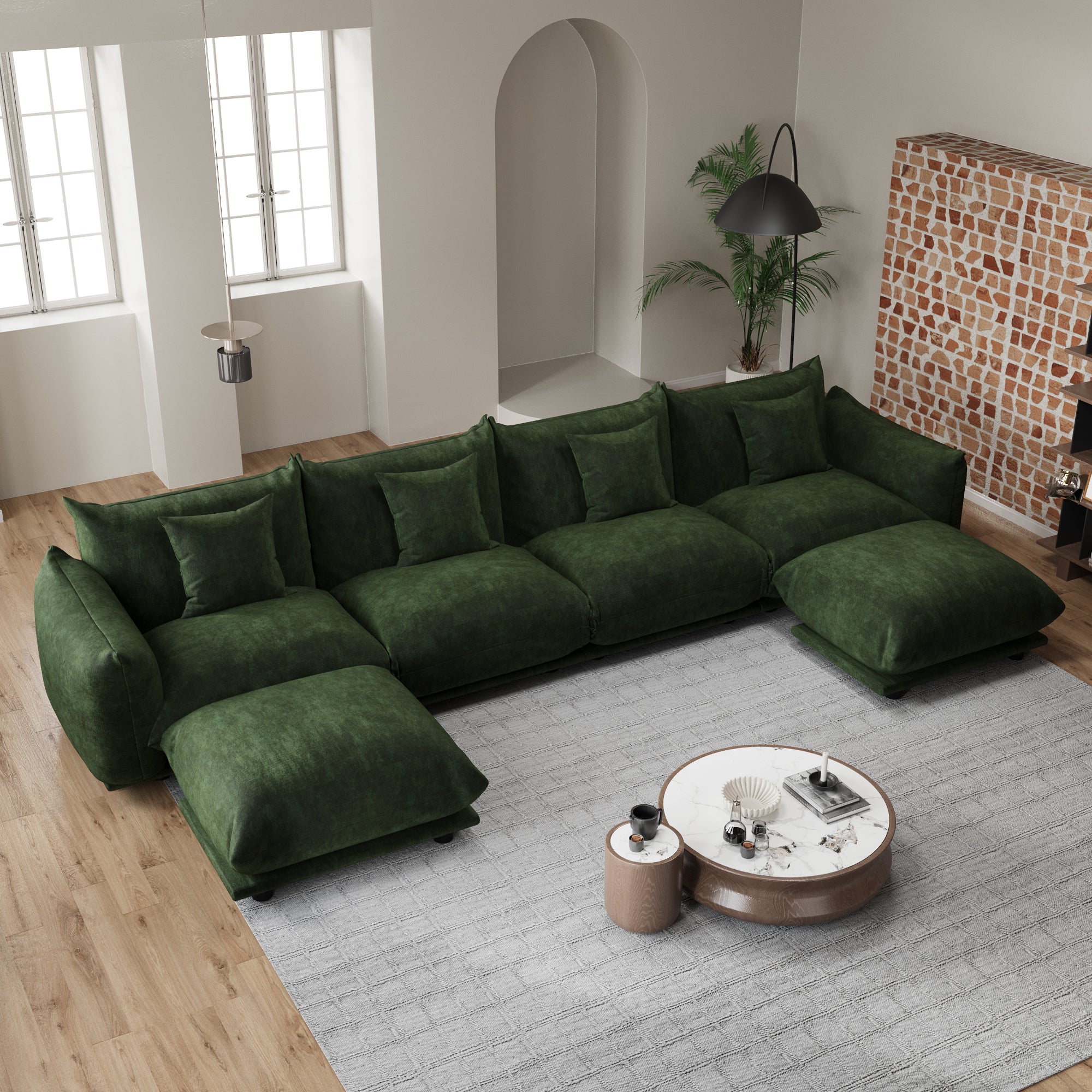 Advwin Modern Minimalist Chenille Modular Sectional Sofa