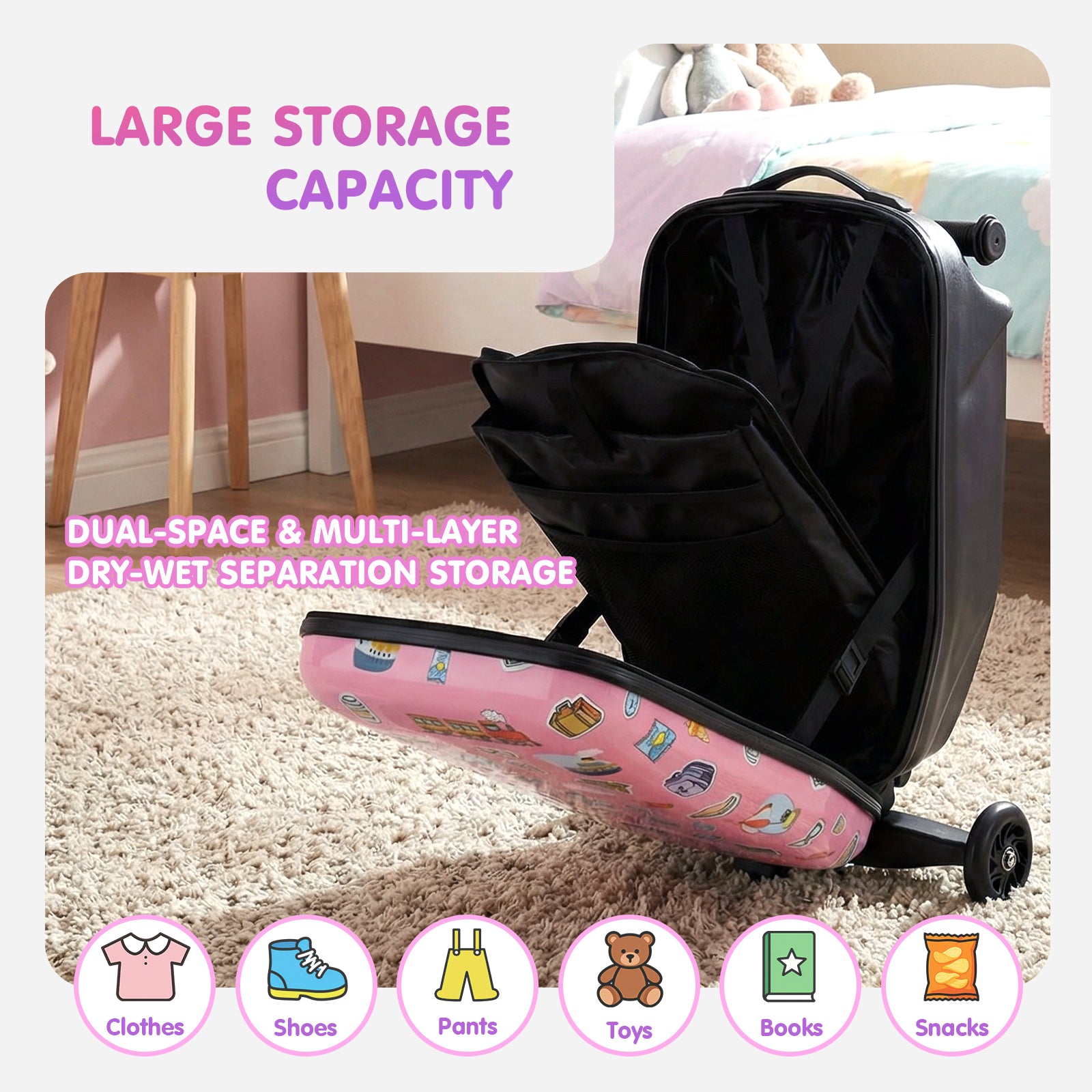 Advwin Detachable 4-in-1 Scooter Luggage for Kids