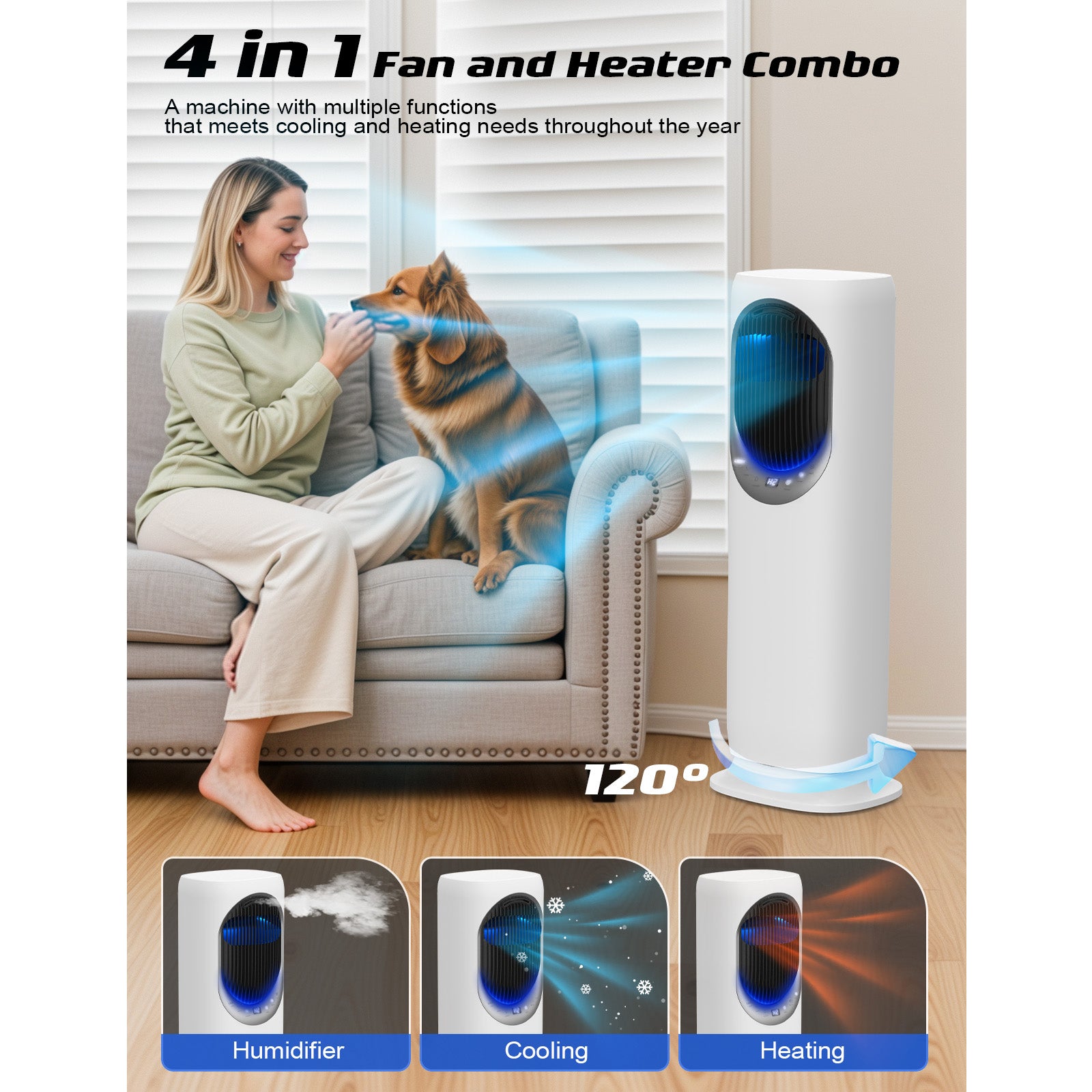 tower heater and fan
