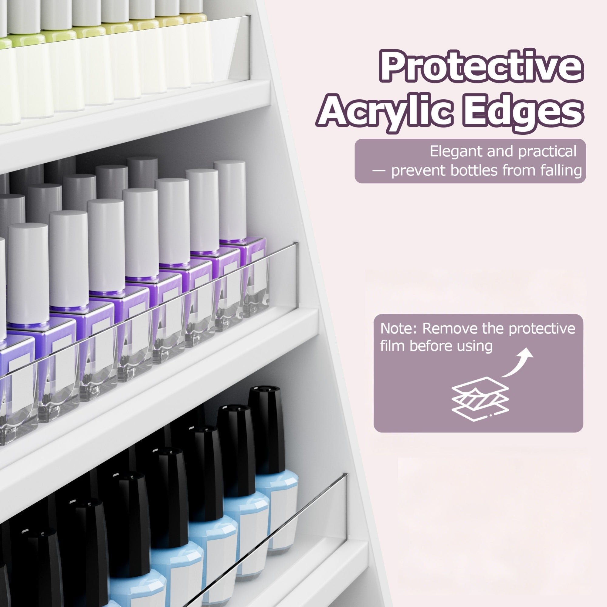 Advwin Nail Polish Rack with 2 Drawers