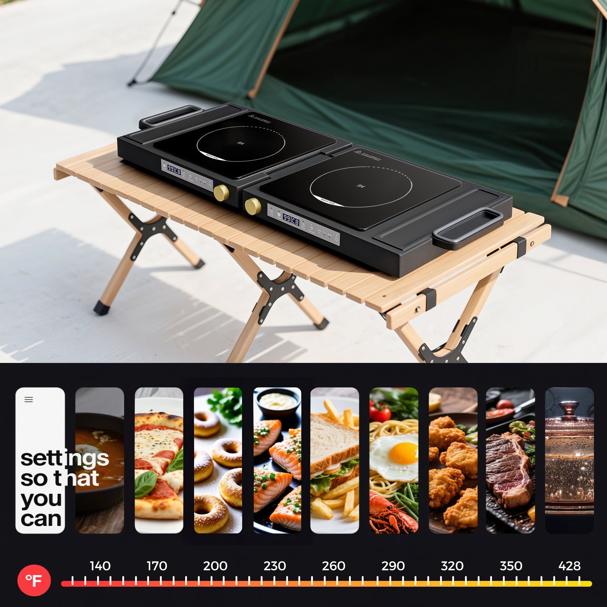 Advwin Folding Double Induction Cooktop Portable