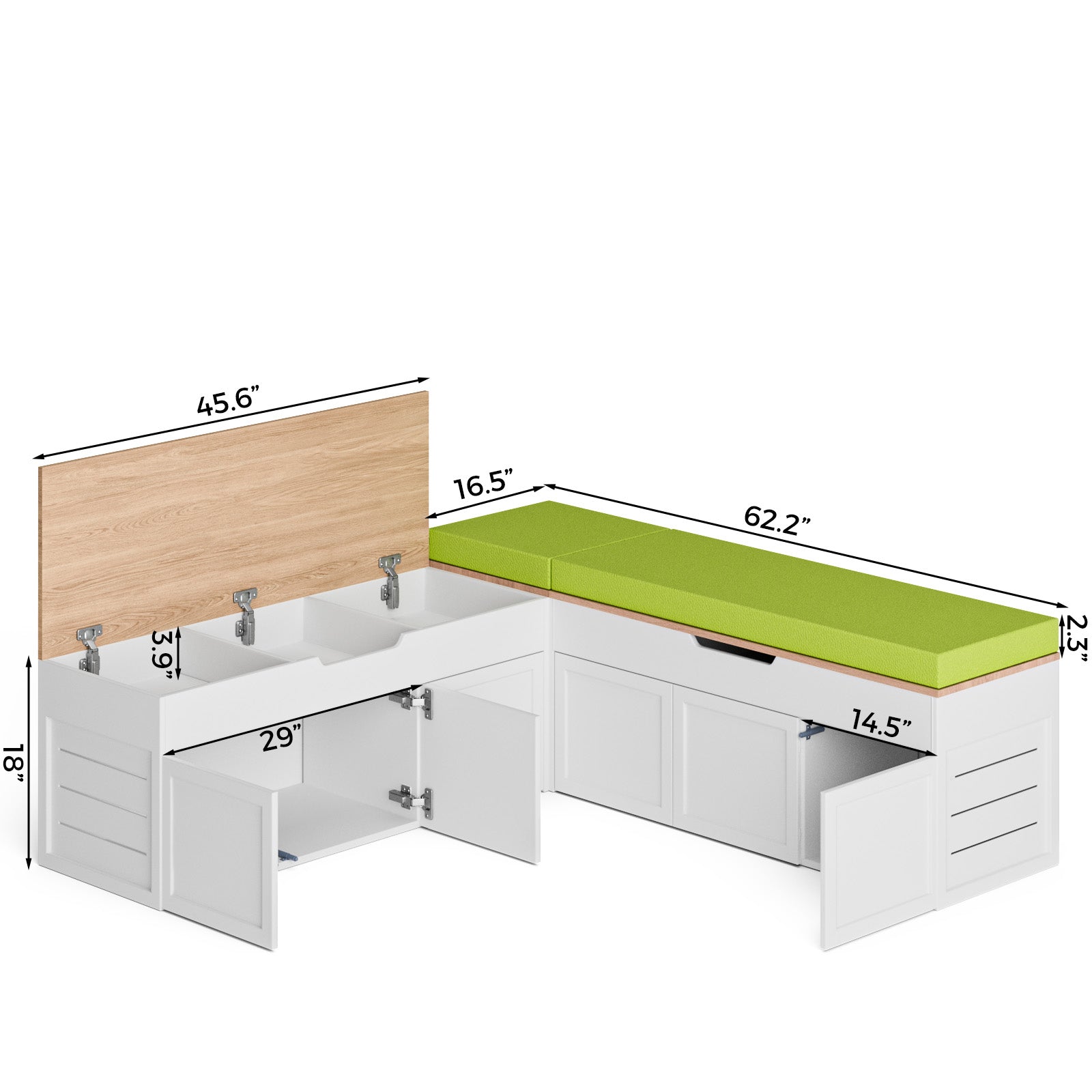 Advwin L-Shaped Corner Storage Bench