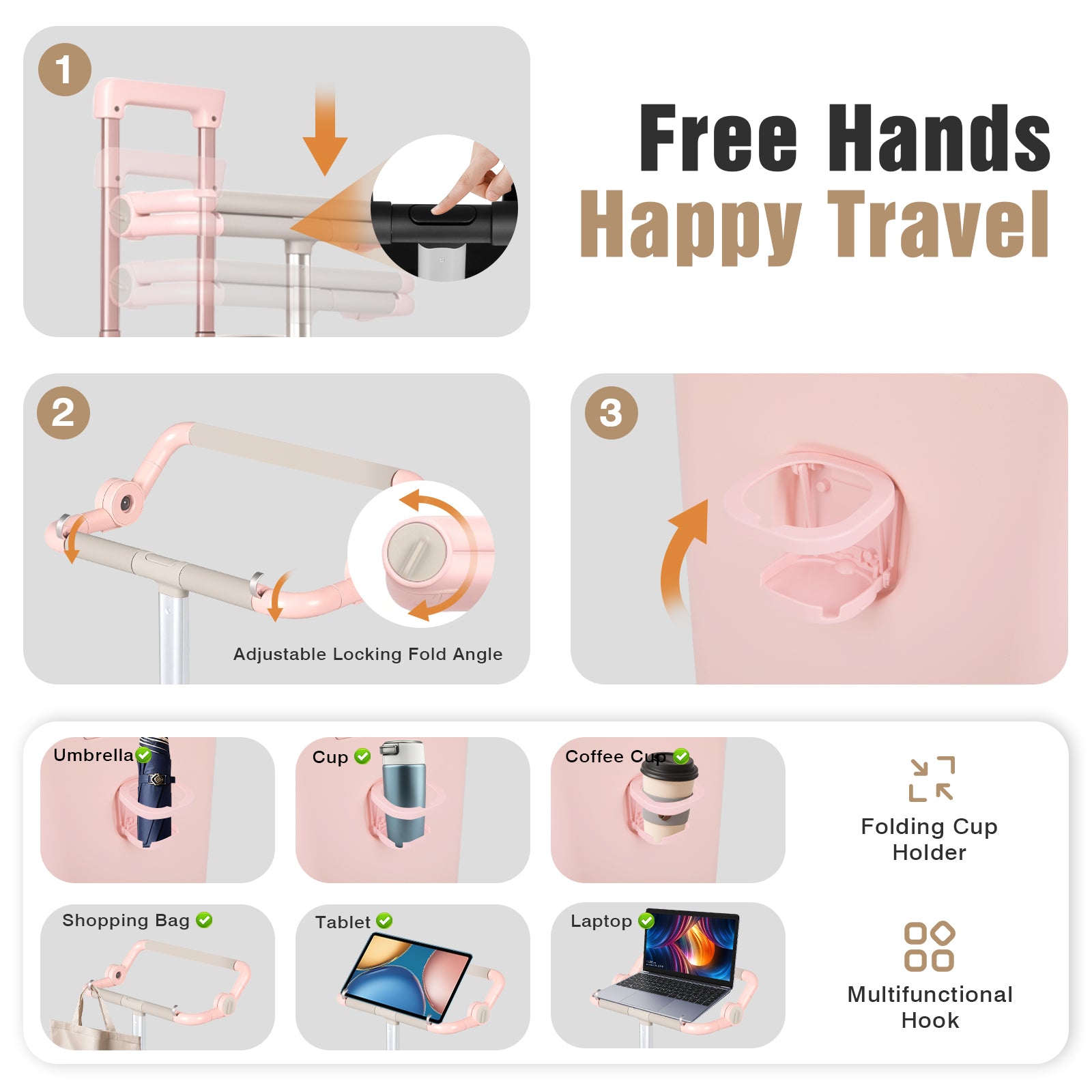 Advwin 20" Ride On Luggage with Adjustable Seat