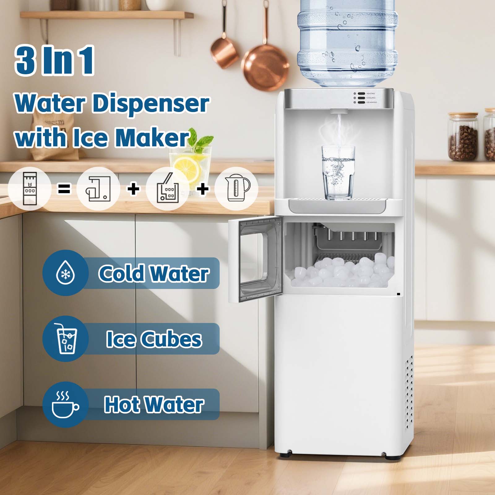 Advwin 3-in-1 Water Dispenser with Ice Maker