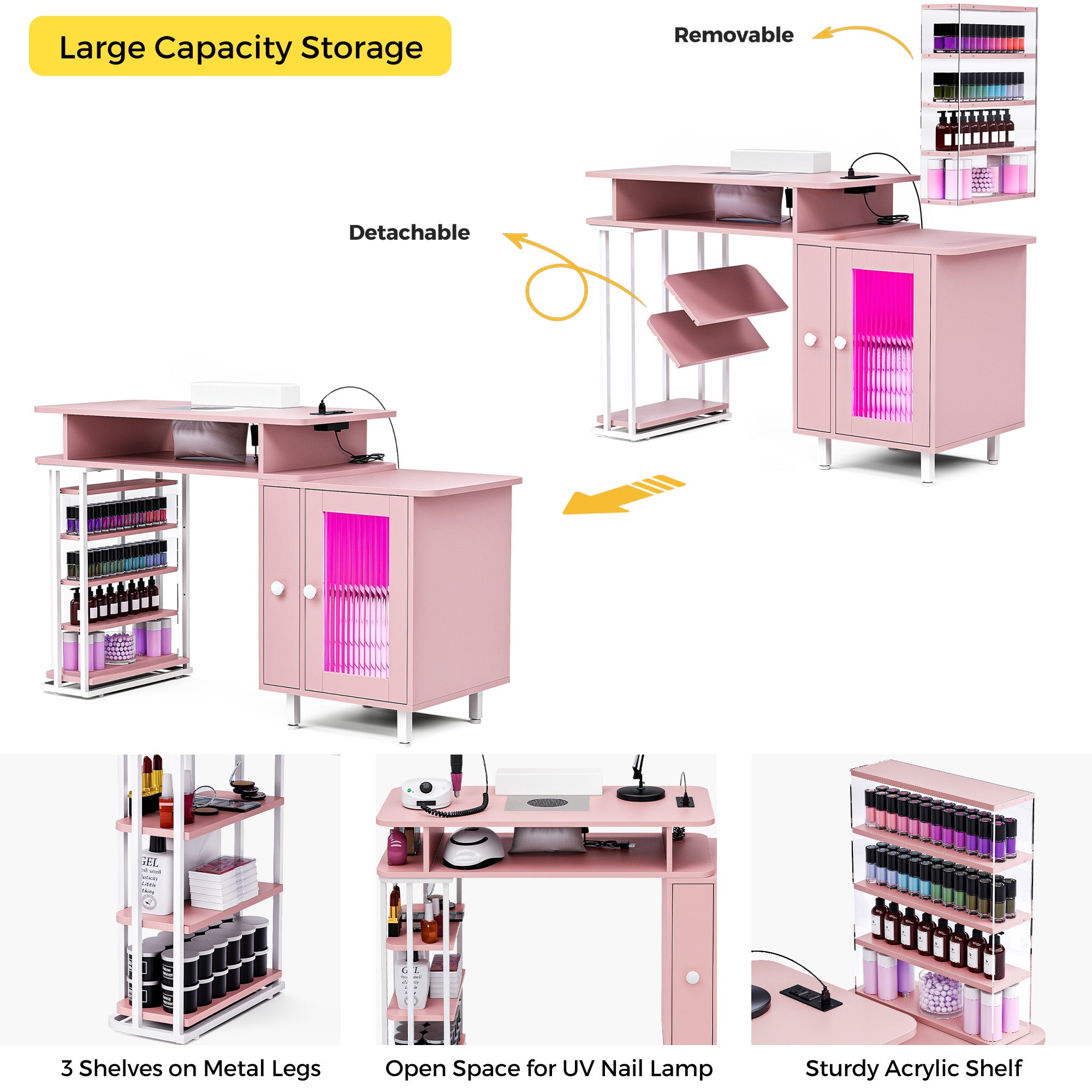 Advwin Manicure Table with LED Light
