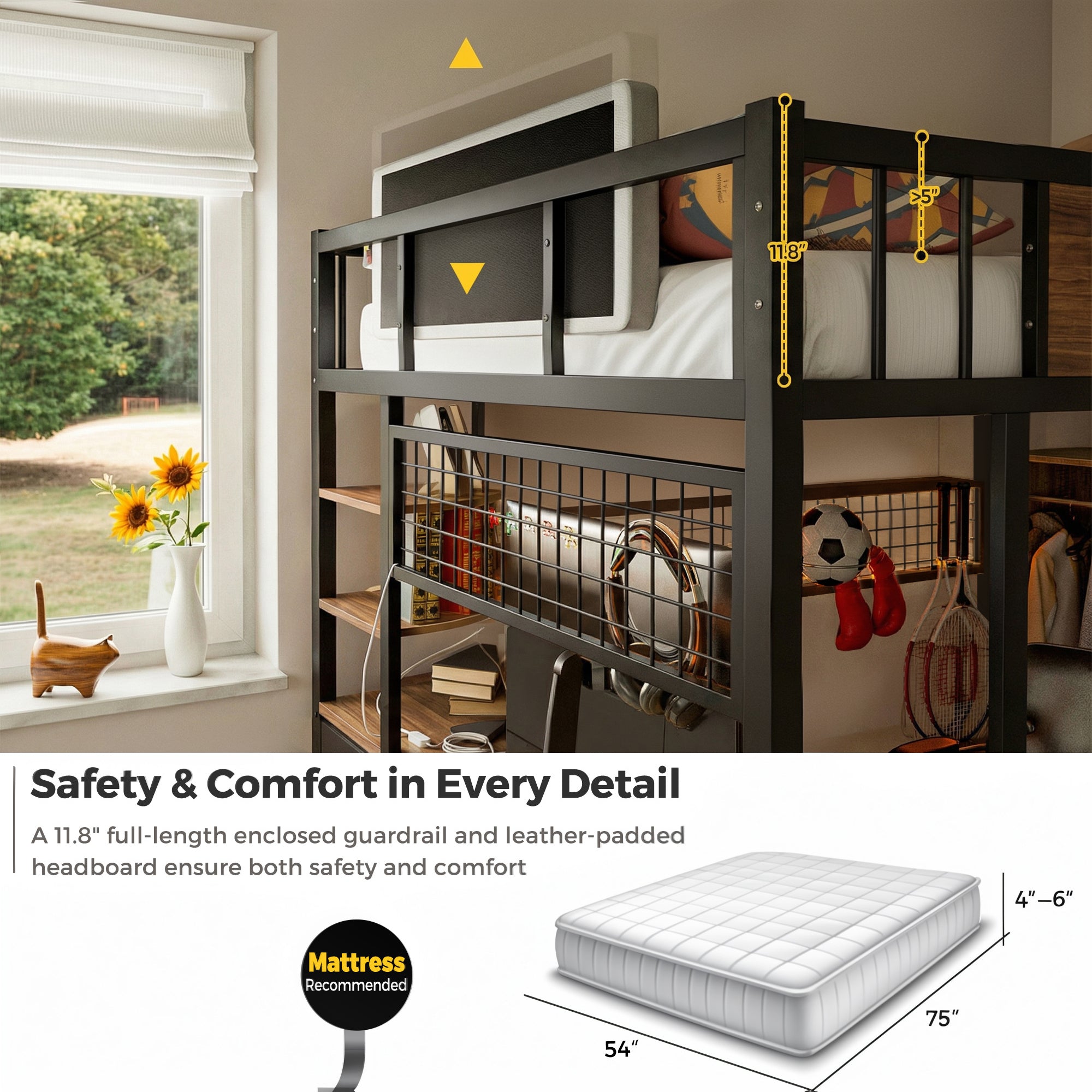 Advwin Loft Bed with Desk and Stairs (Low Stock)