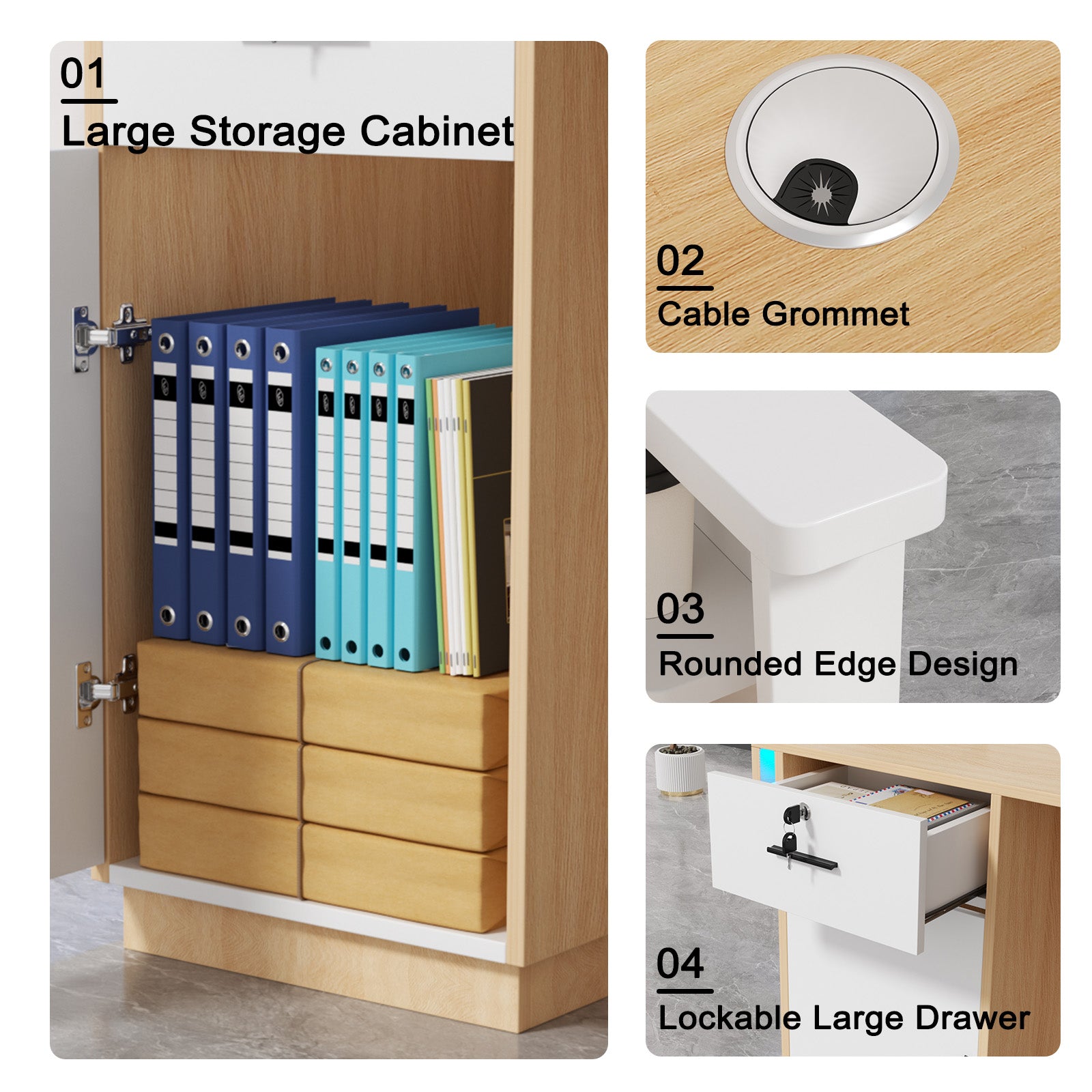 Advwin Modern Reception Desk with LED