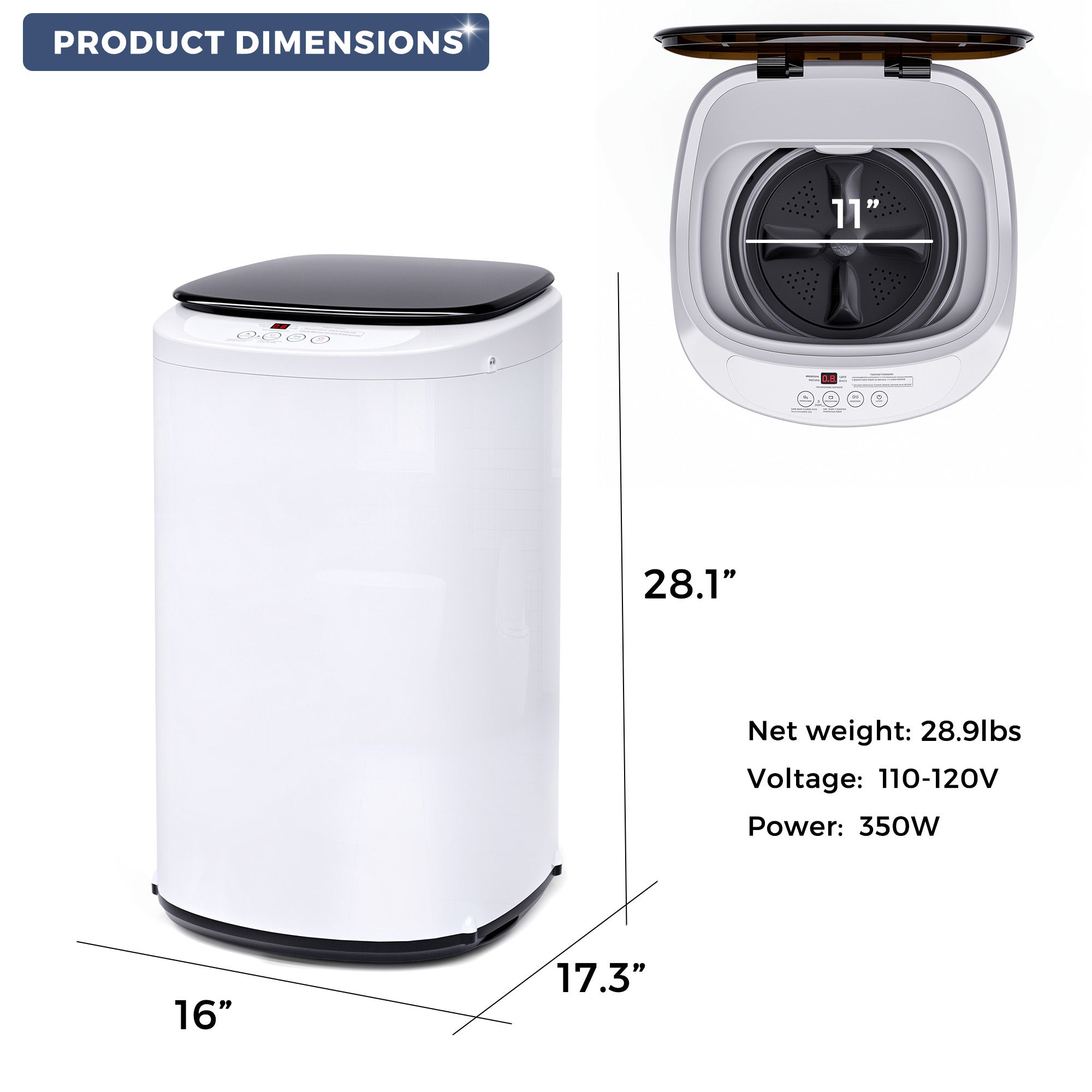 Advwin 1.07 Cu.ft Portable Washing Machine