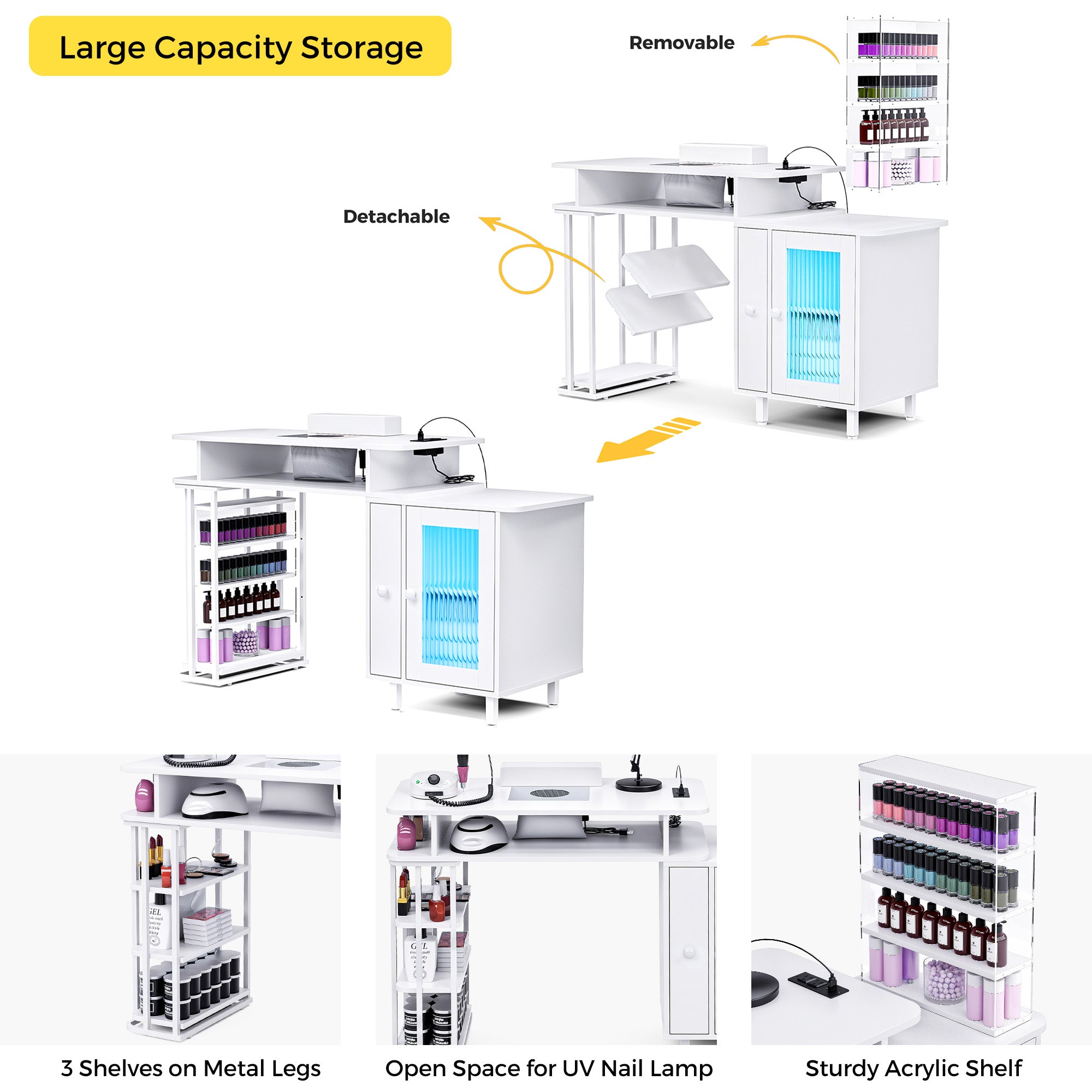 Advwin Manicure Table with LED Light