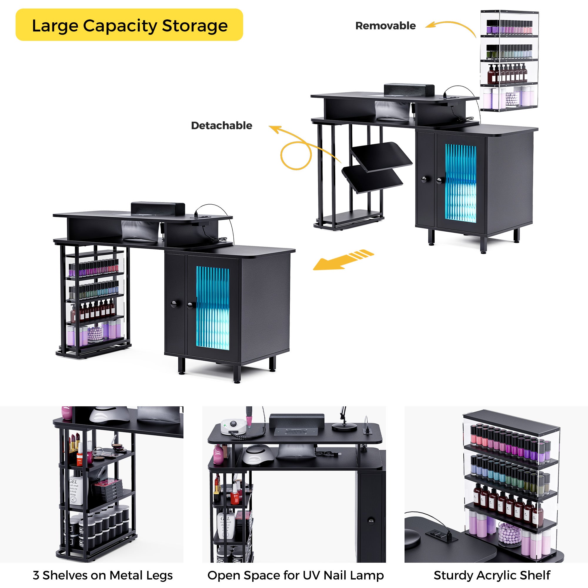 Advwin Manicure Table with LED Light