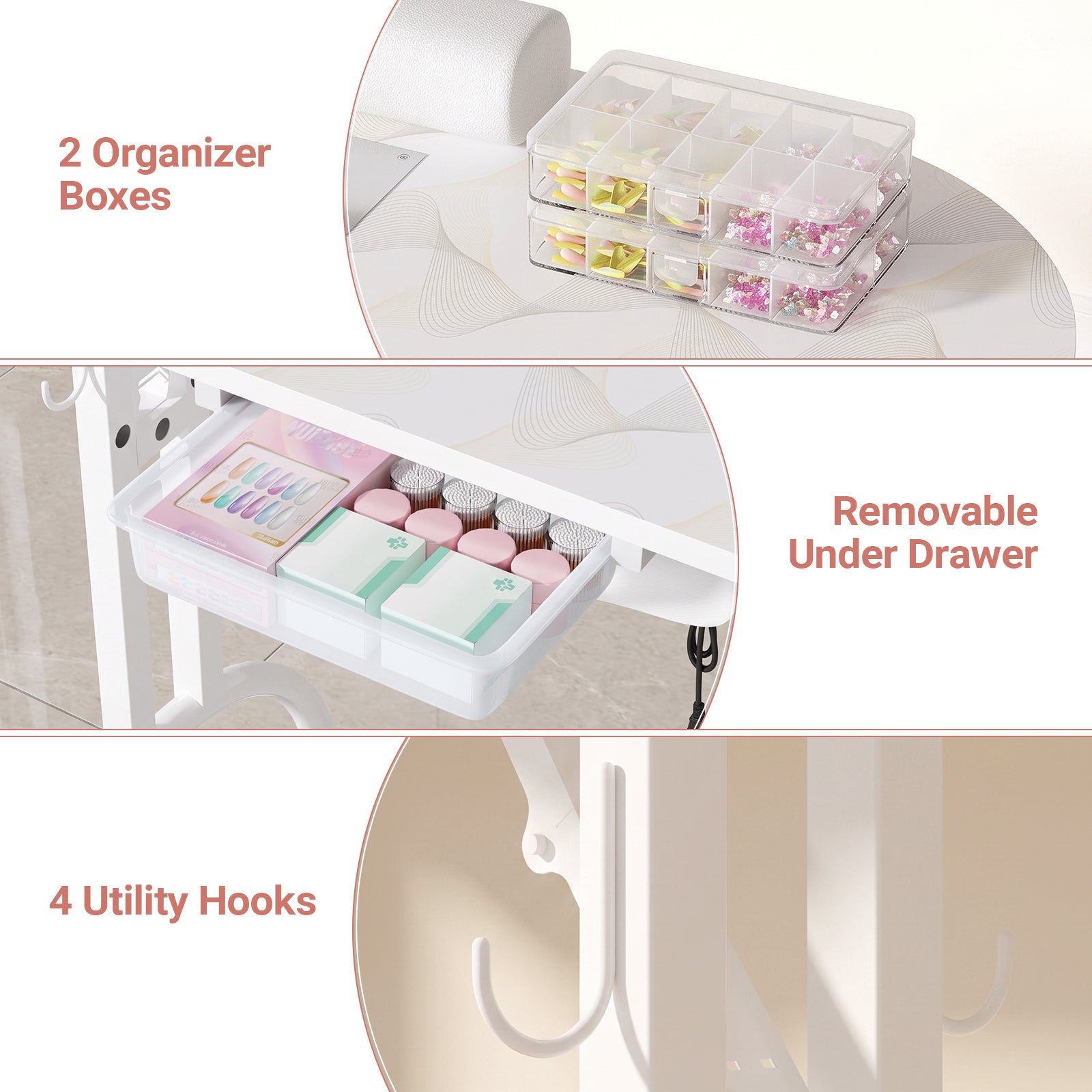 Advwin Portable Manicure Desk for Home & Travel