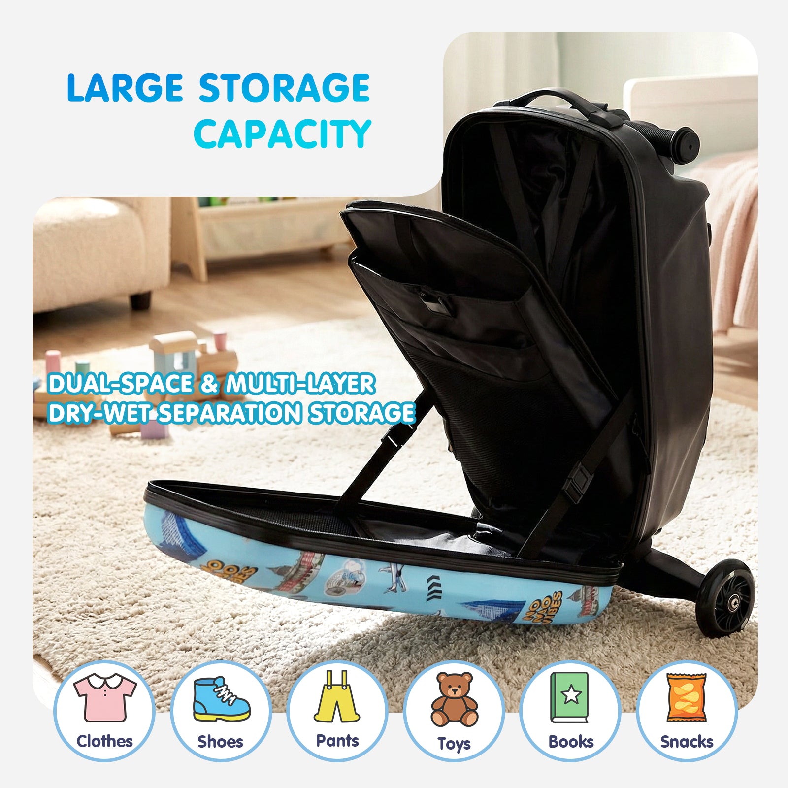 Advwin 4-in-1 Detachable Scooter Suitcase for Kids