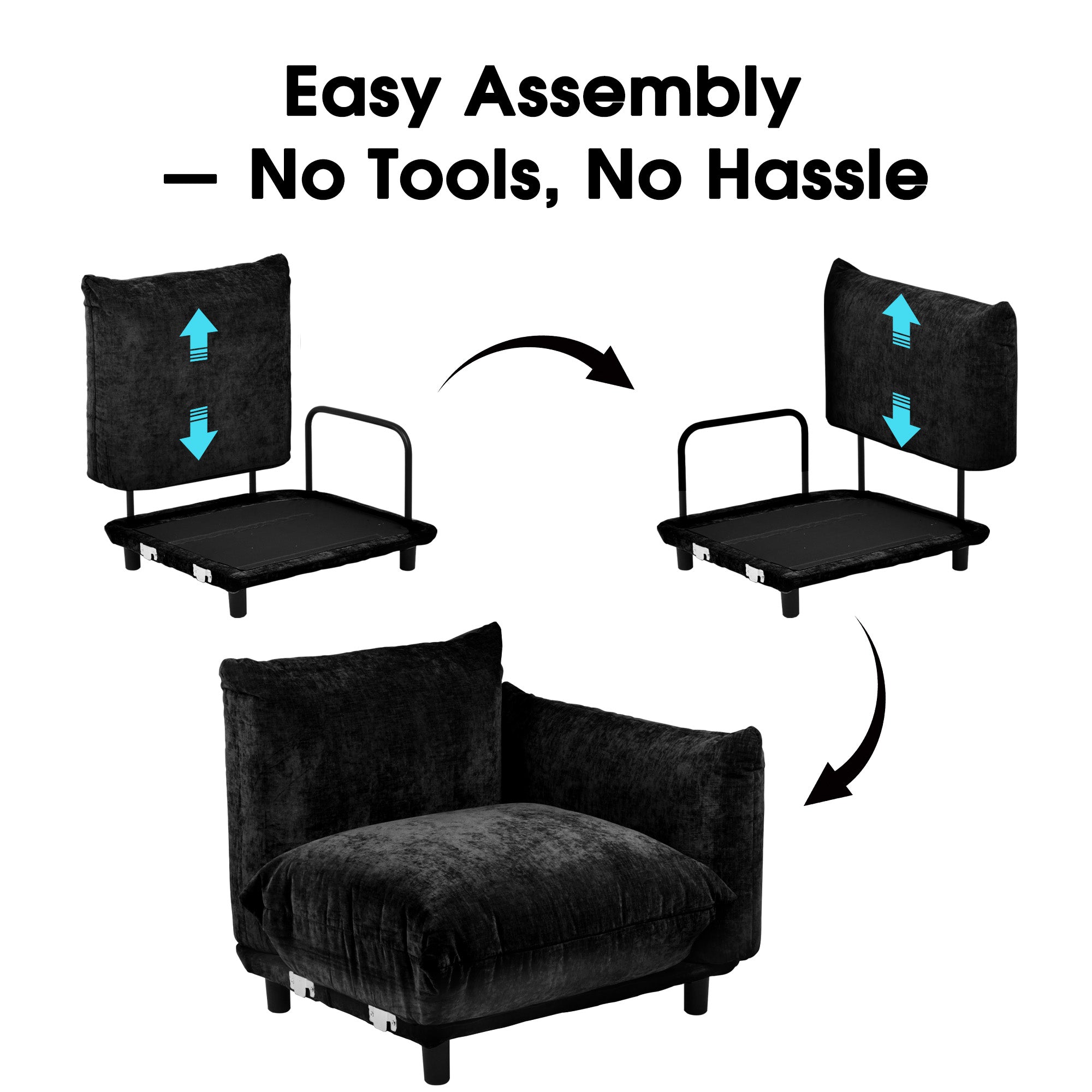 Advwin Modern Minimalist Chenille Modular Sectional Sofa