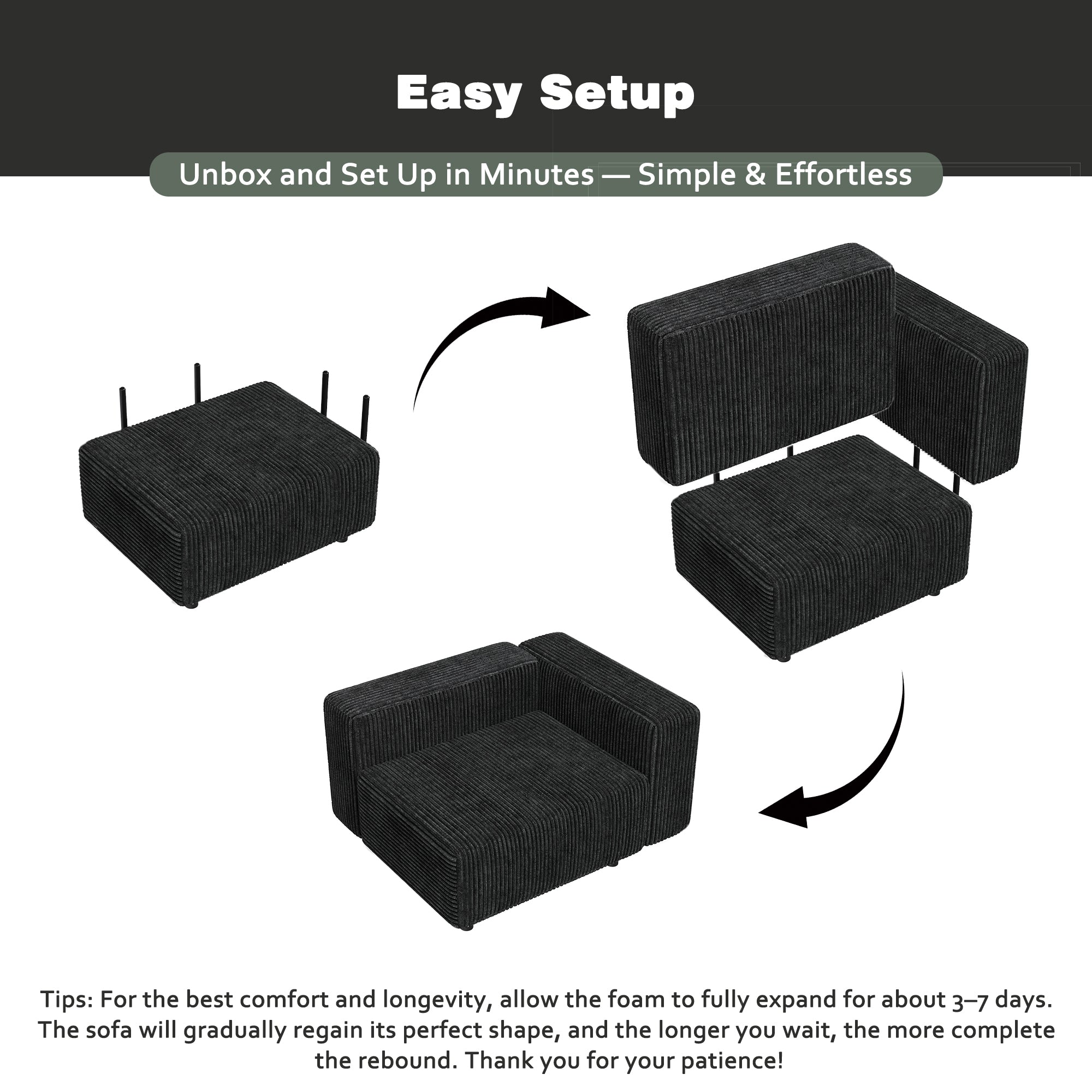 Advwin Boneless Cloud Modern Oversized Modular Sectional Sofa