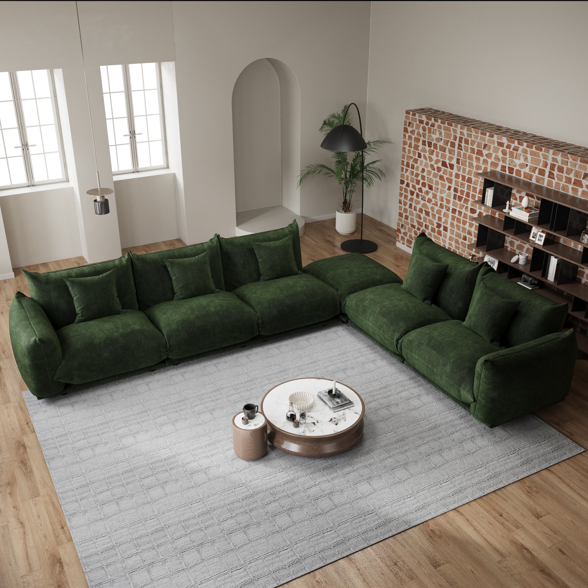 Advwin Modern Minimalist Chenille Modular Sectional Sofa