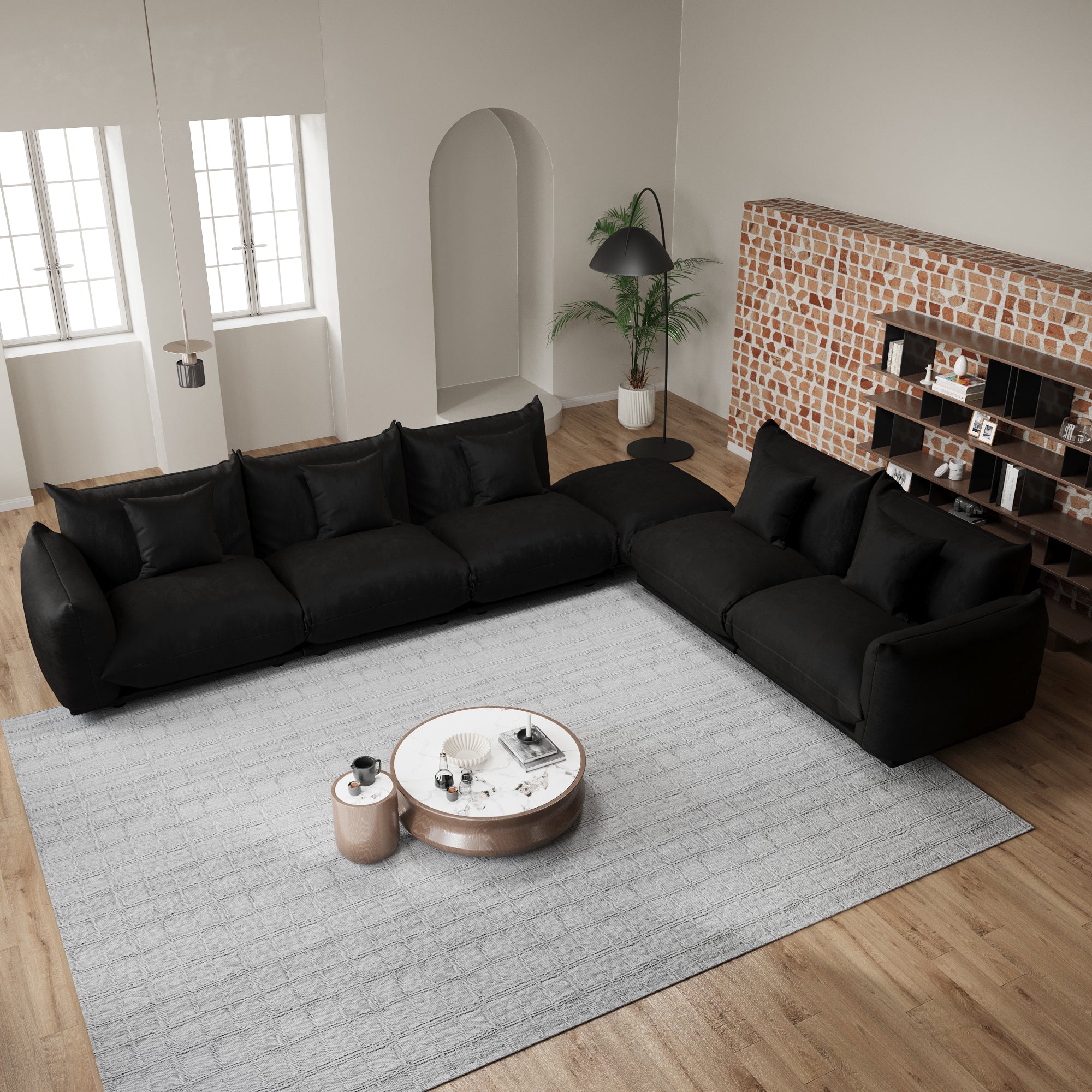 Advwin Modern Minimalist Chenille Modular Sectional Sofa