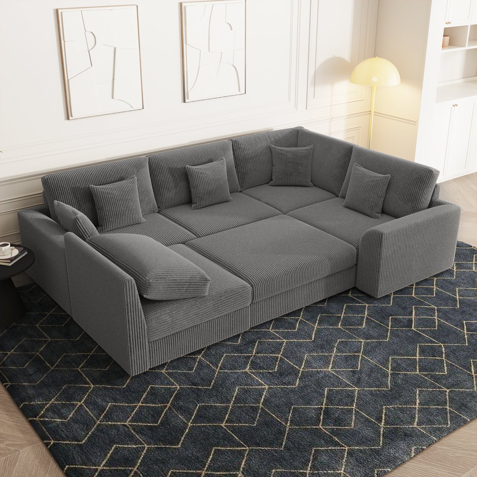 oversized grey couch