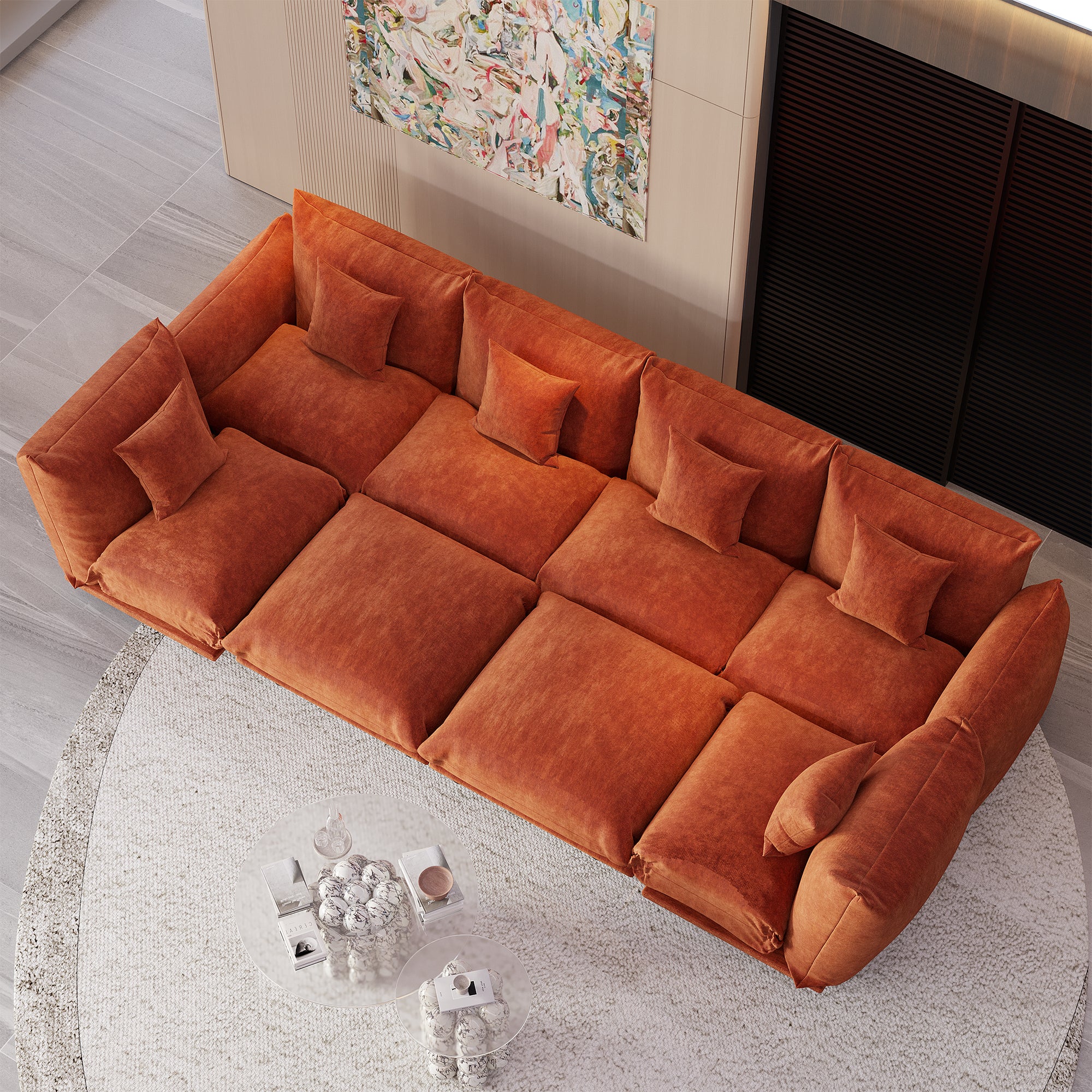 Advwin Modern Minimalist Chenille Modular Sectional Sofa