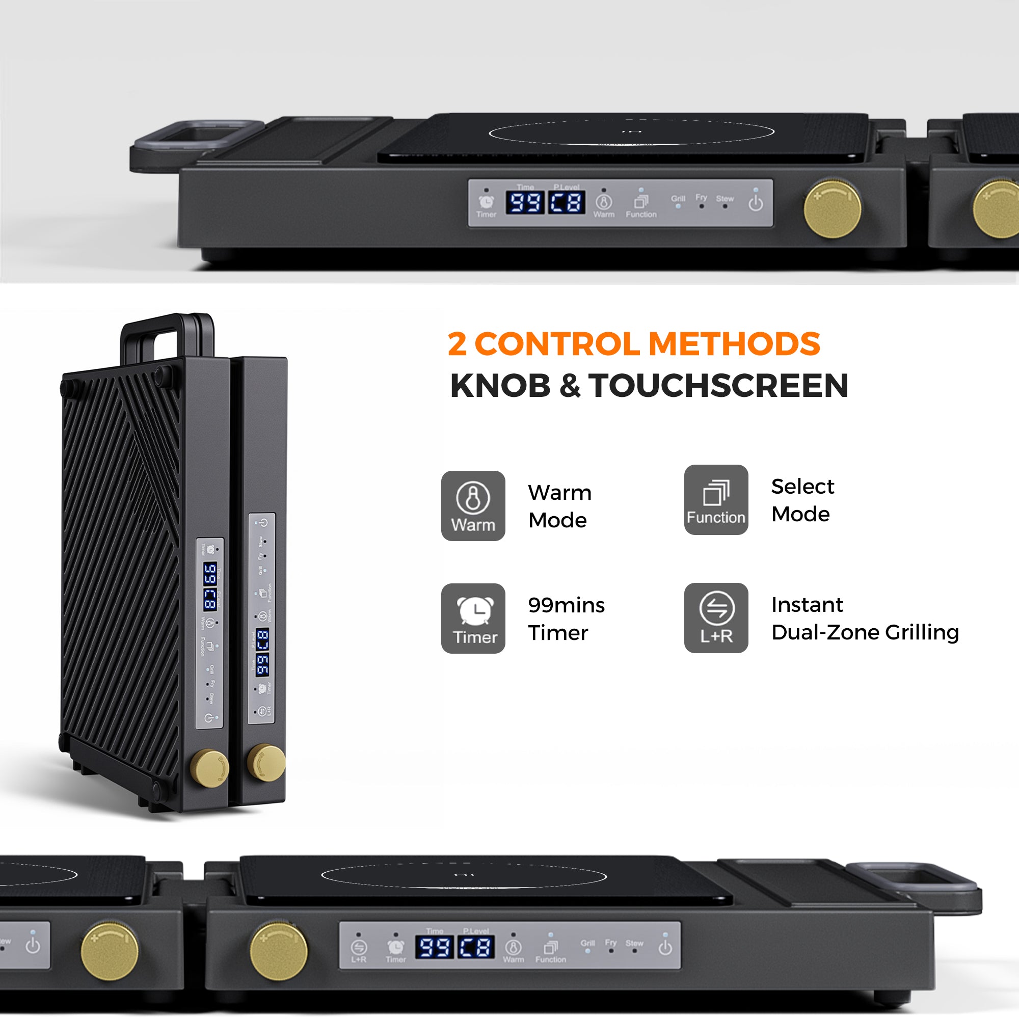 Advwin Folding Double Induction Cooktop Portable