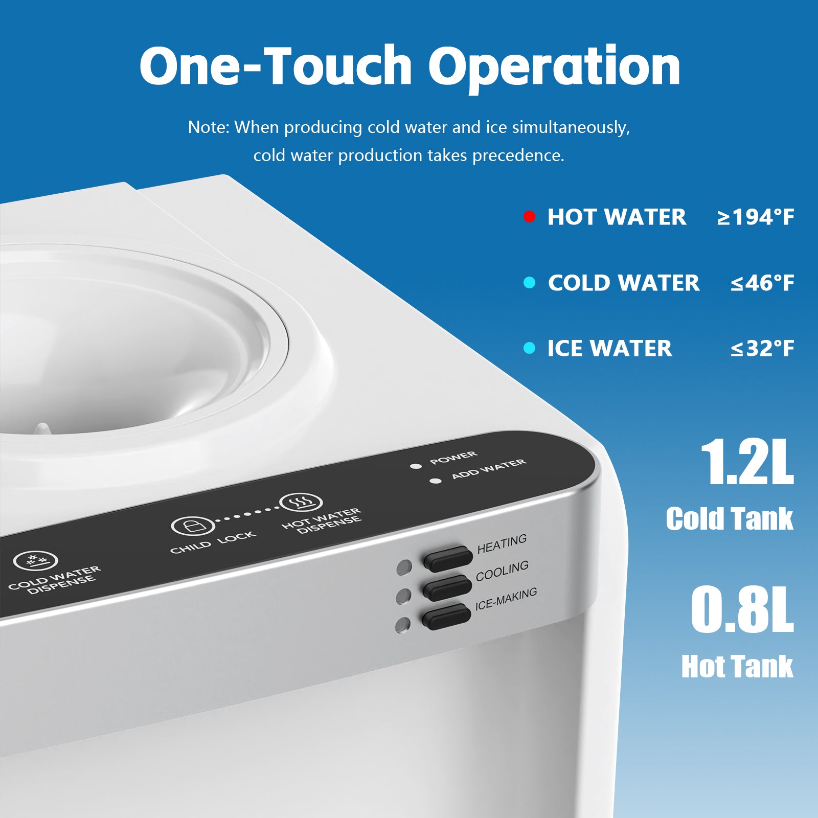 Advwin 3-in-1 Water Dispenser with Ice Maker