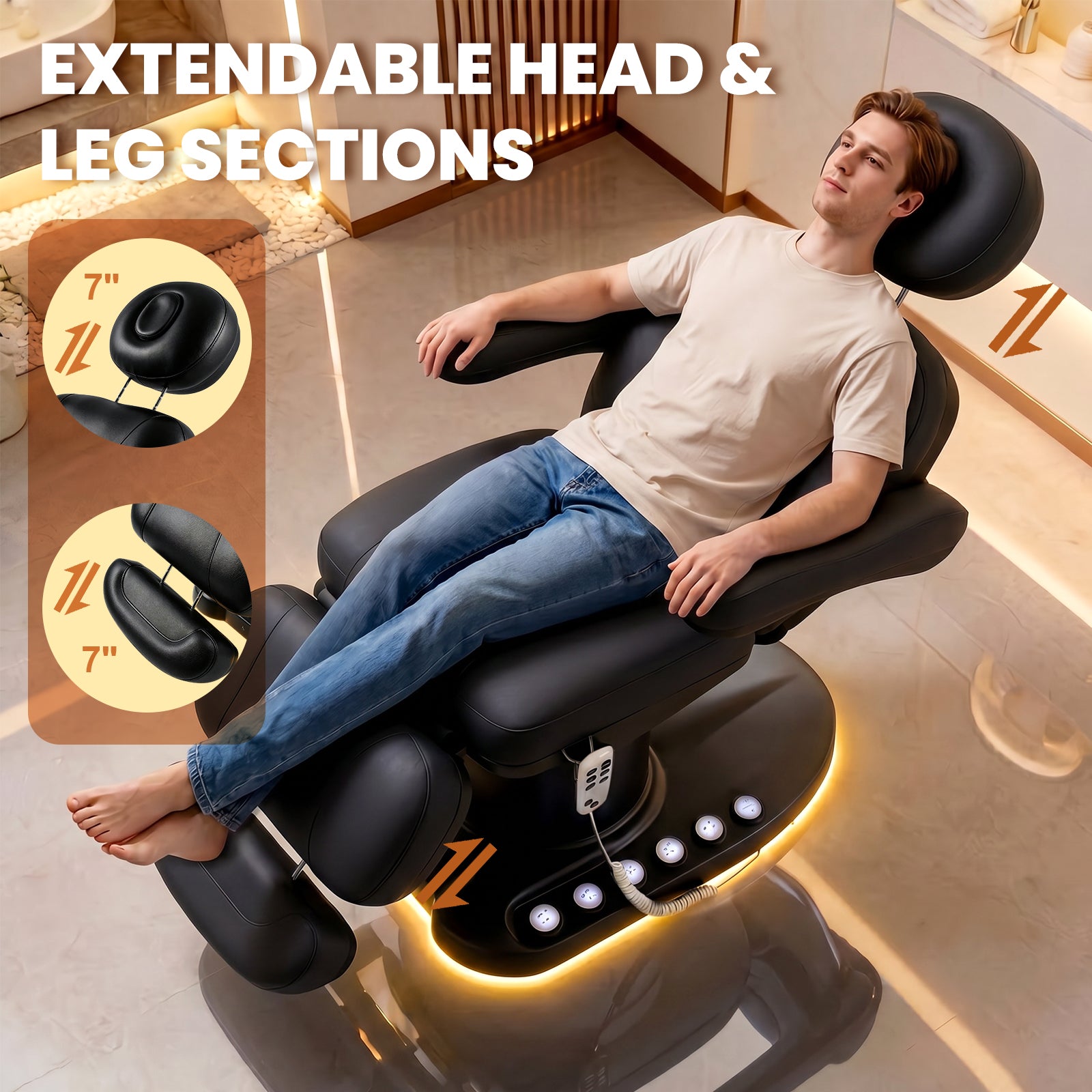 Advwin Fully Electric Massage Table with 3 Motors