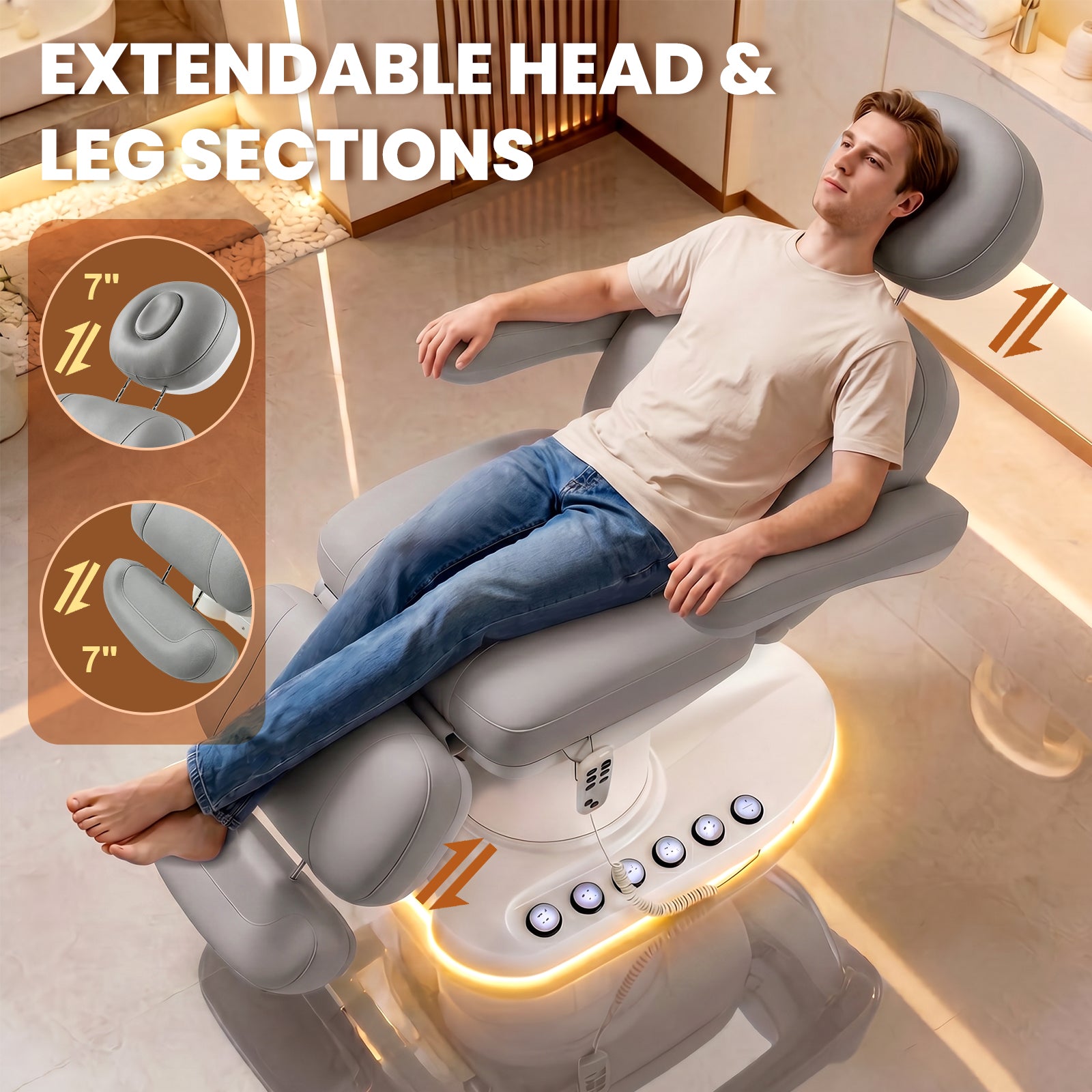 Advwin Fully Electric Massage Table with 3 Motors