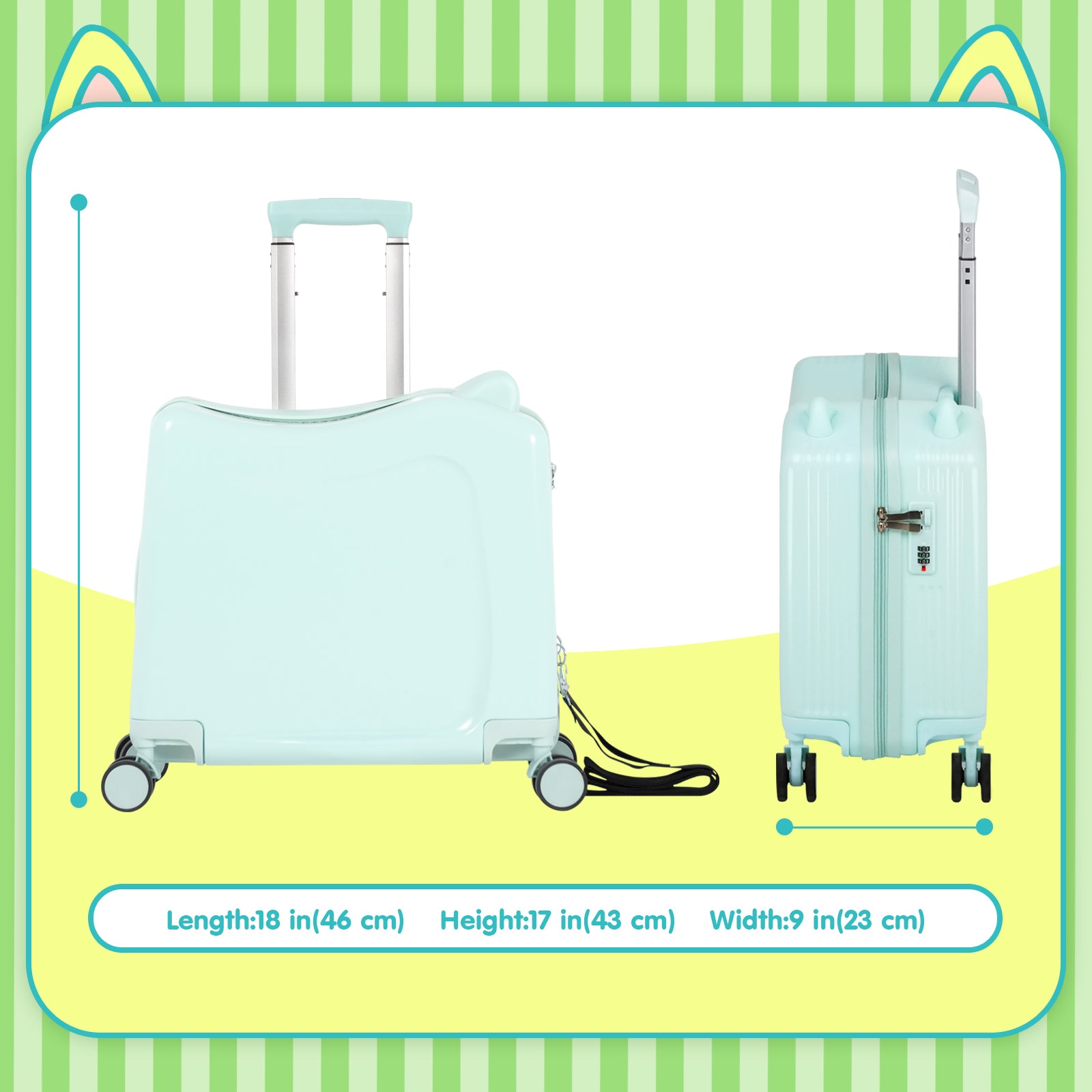 Advwin Kids’ Ride-On Suitcase with Password Lock