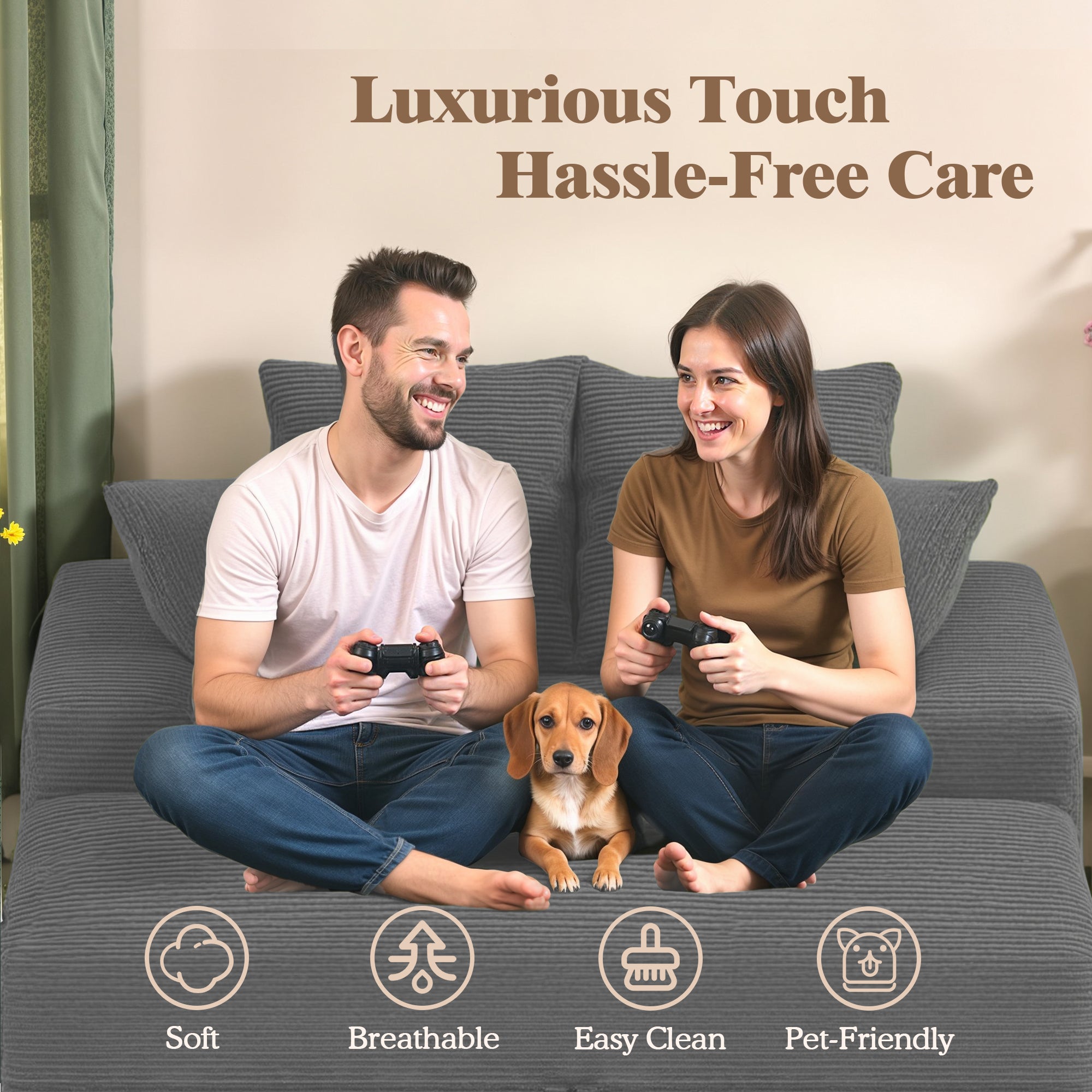 Advwin Chaise Lounge with Storage Ottoman Medium-Rib